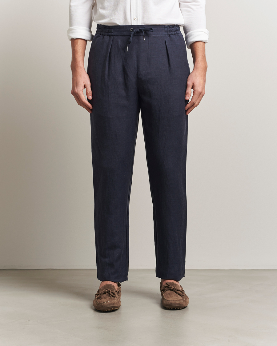 Hombres | Pantalones | Ralph Lauren Purple Label | Dorset Drawstring Trousers Chairman Navy