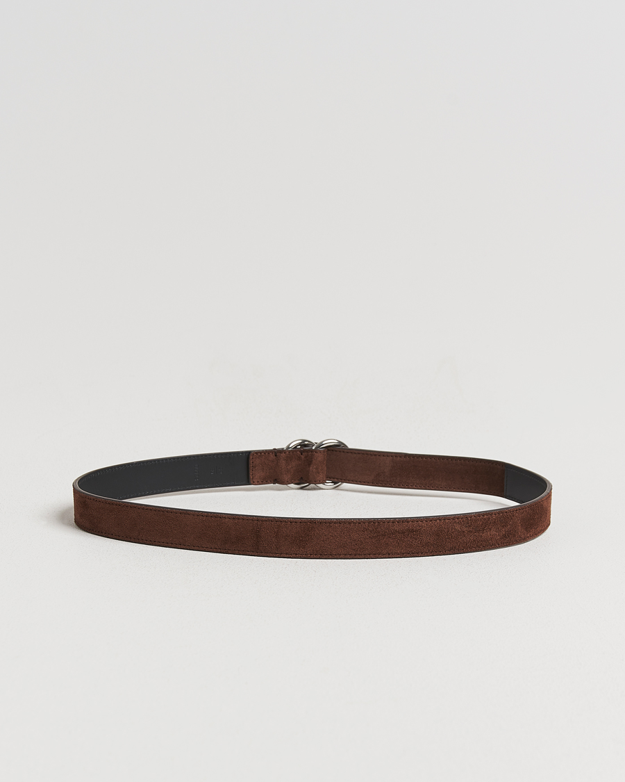 Hombres | Cinturones | Ralph Lauren Purple Label | Ring Belt Dark Brown Suede