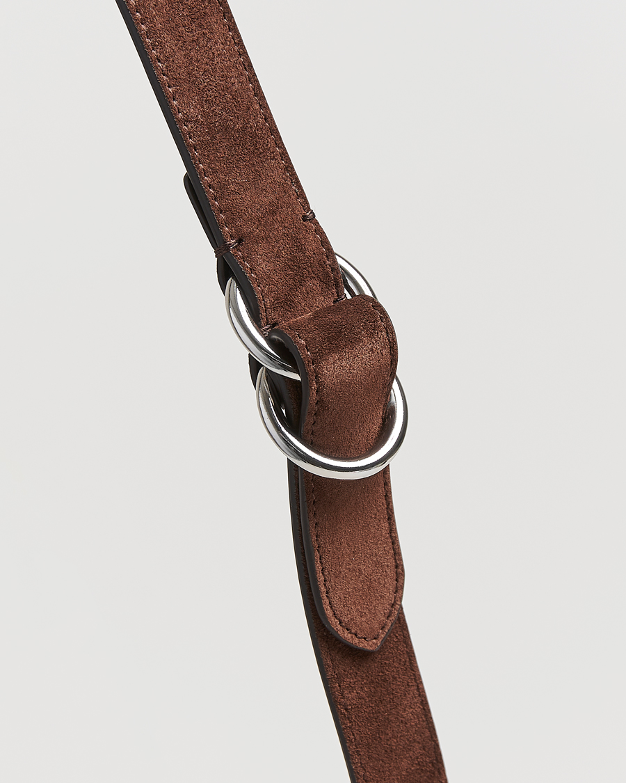 Hombres | Cinturones | Ralph Lauren Purple Label | Ring Belt Dark Brown Suede
