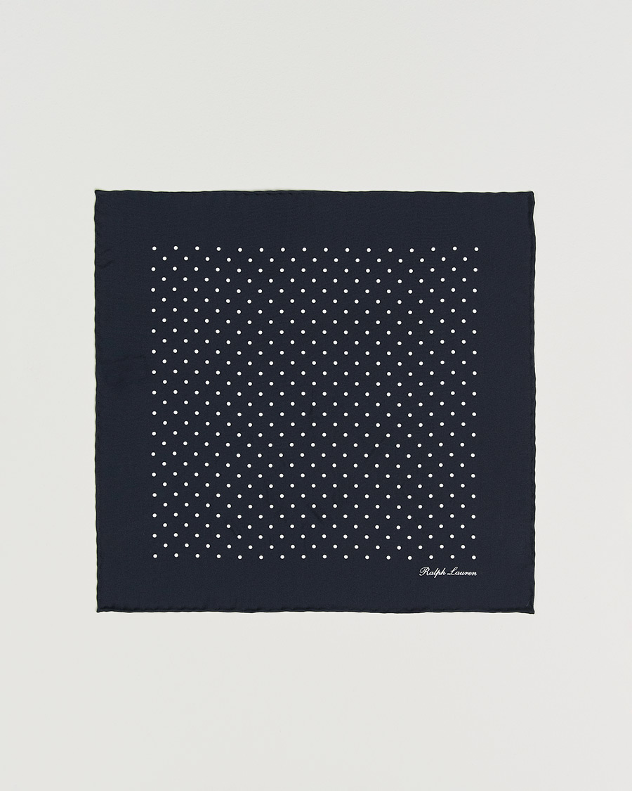 Hombres | Pañuelos de bolsillo | Ralph Lauren Purple Label | Silk Dotted Pocket Square Navy