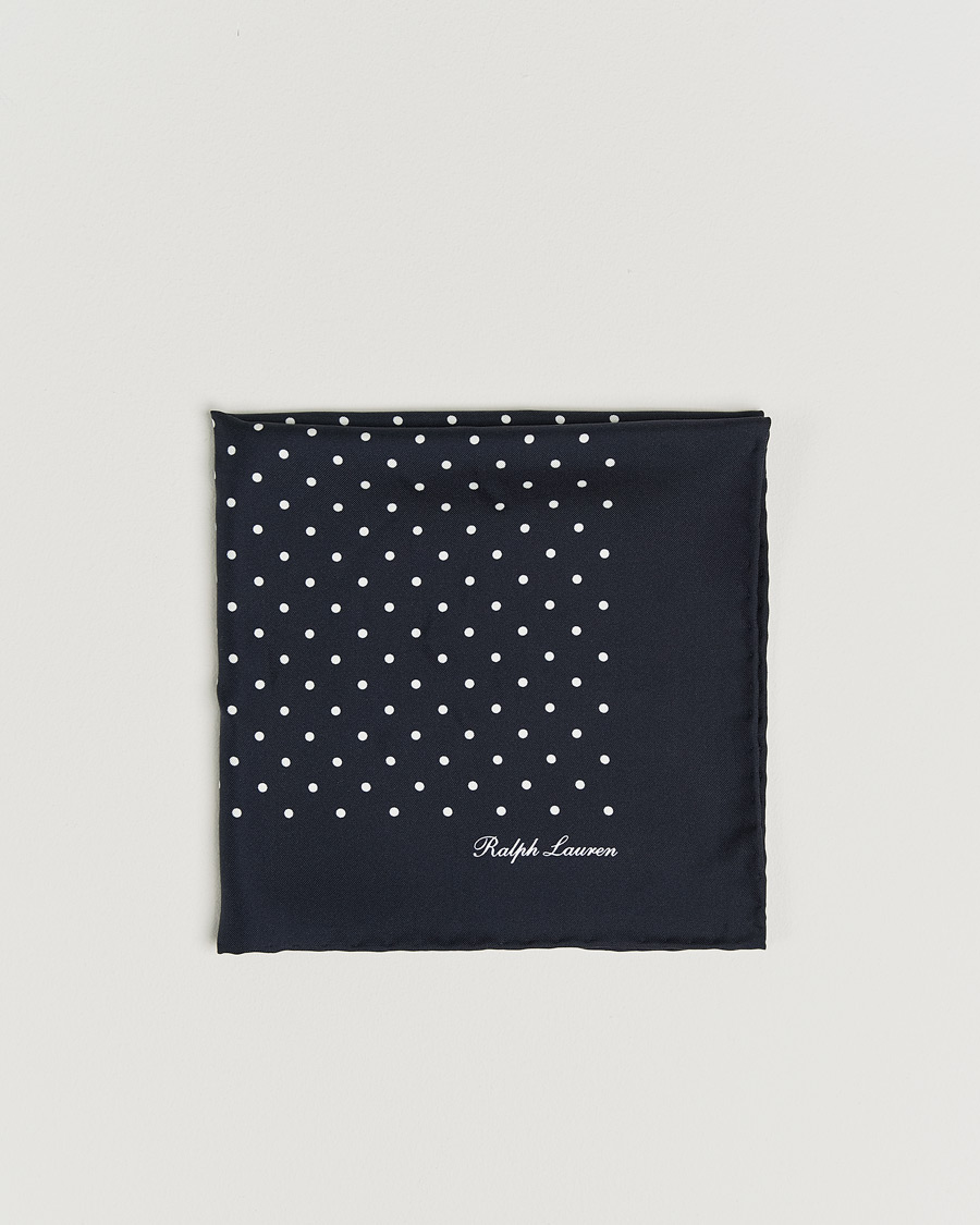 Hombres | Pañuelos de bolsillo | Ralph Lauren Purple Label | Silk Dotted Pocket Square Navy