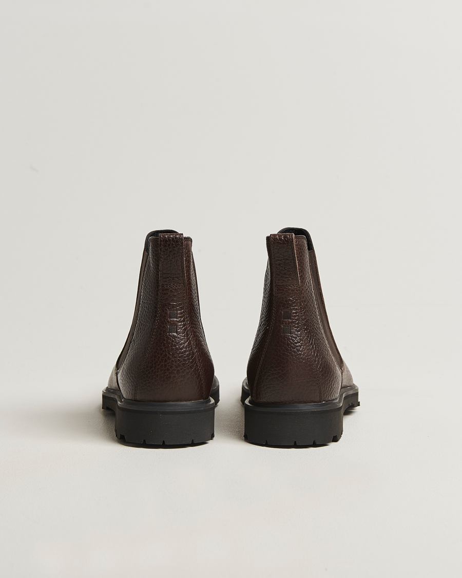 Hombres | Botas | UBR | Thunder Chelsea Grained Leather Boot Dark Brown