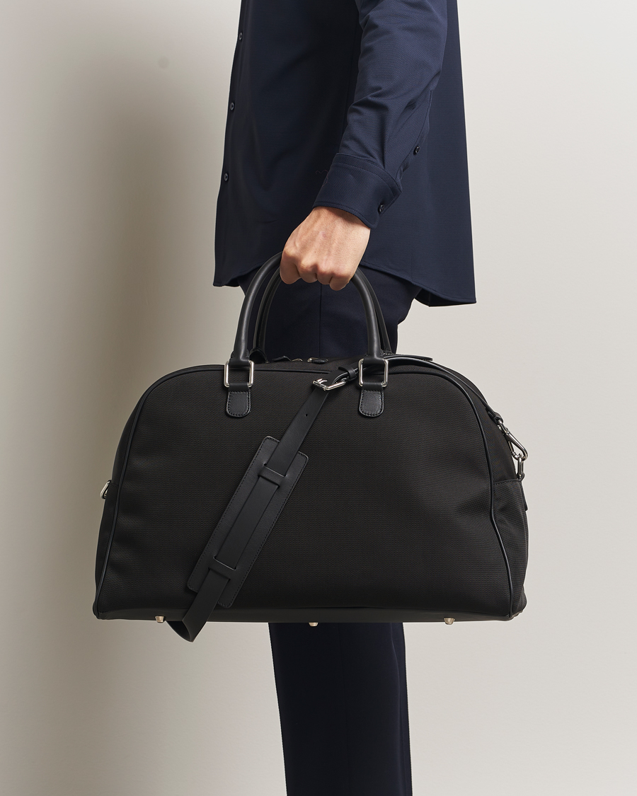 Hombres | Bolsos | Anderson's | Balistic Nylon/Leather Weekendbag Black