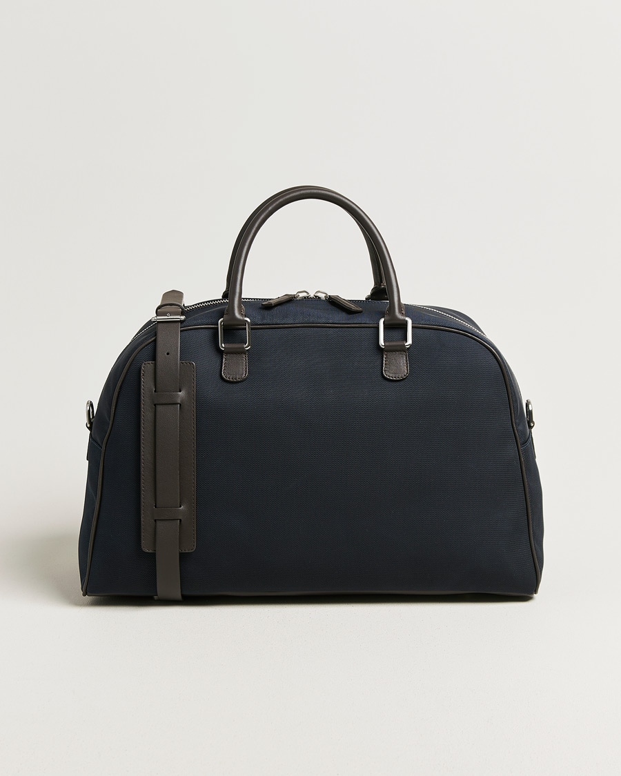 Hombres | Bolsos | Anderson's | Balistic Nylon/Leather Weekendbag Navy