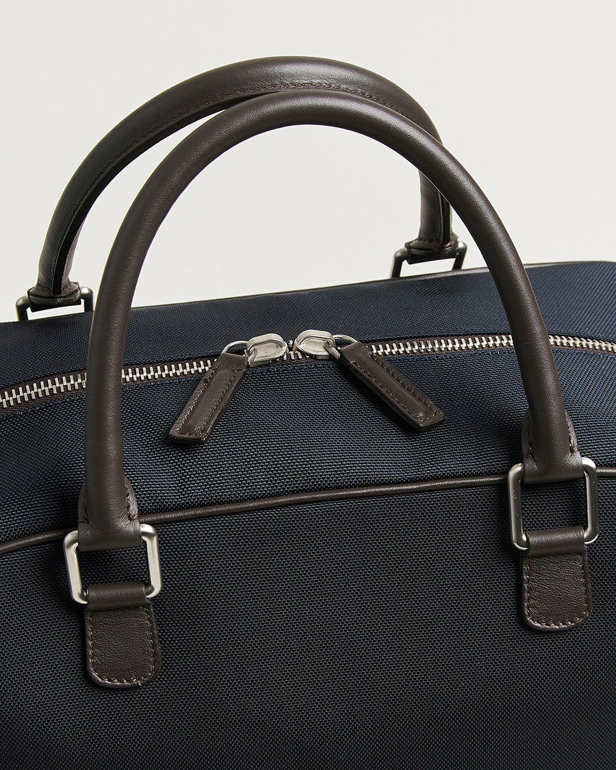 Hombres | Bolsos | Anderson's | Balistic Nylon/Leather Weekendbag Navy