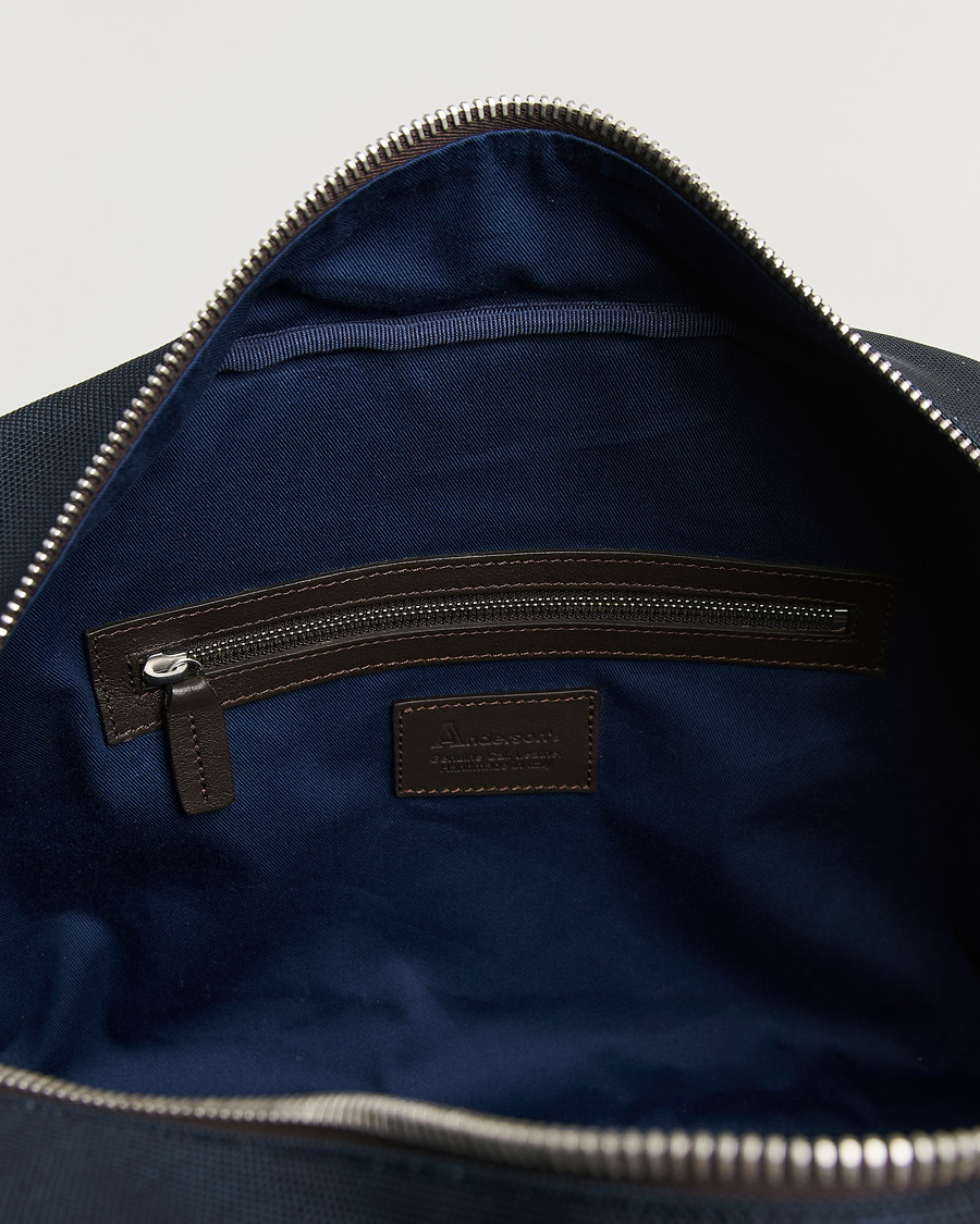 Hombres | Bolsos | Anderson's | Balistic Nylon/Leather Weekendbag Navy