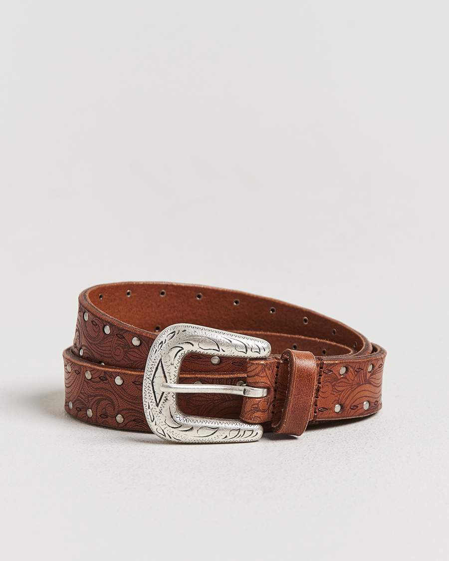 Hombres | Cinturones | Anderson's | Stud Western 2,5cm Belt Brown