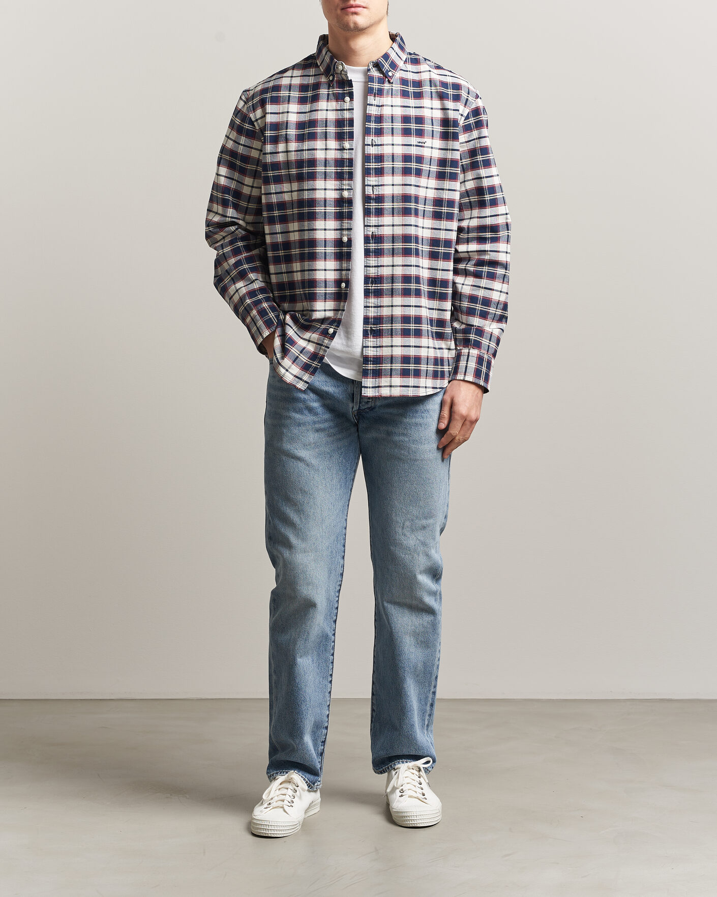 Hombres | Camisas | Levi's | Cotton Checked Shirt Dress Blues