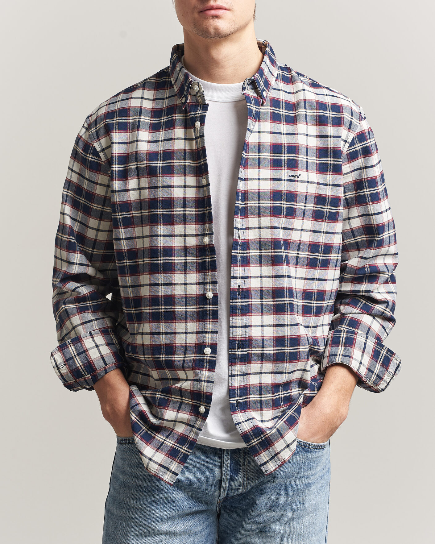Hombres | Camisas | Levi's | Cotton Checked Shirt Dress Blues