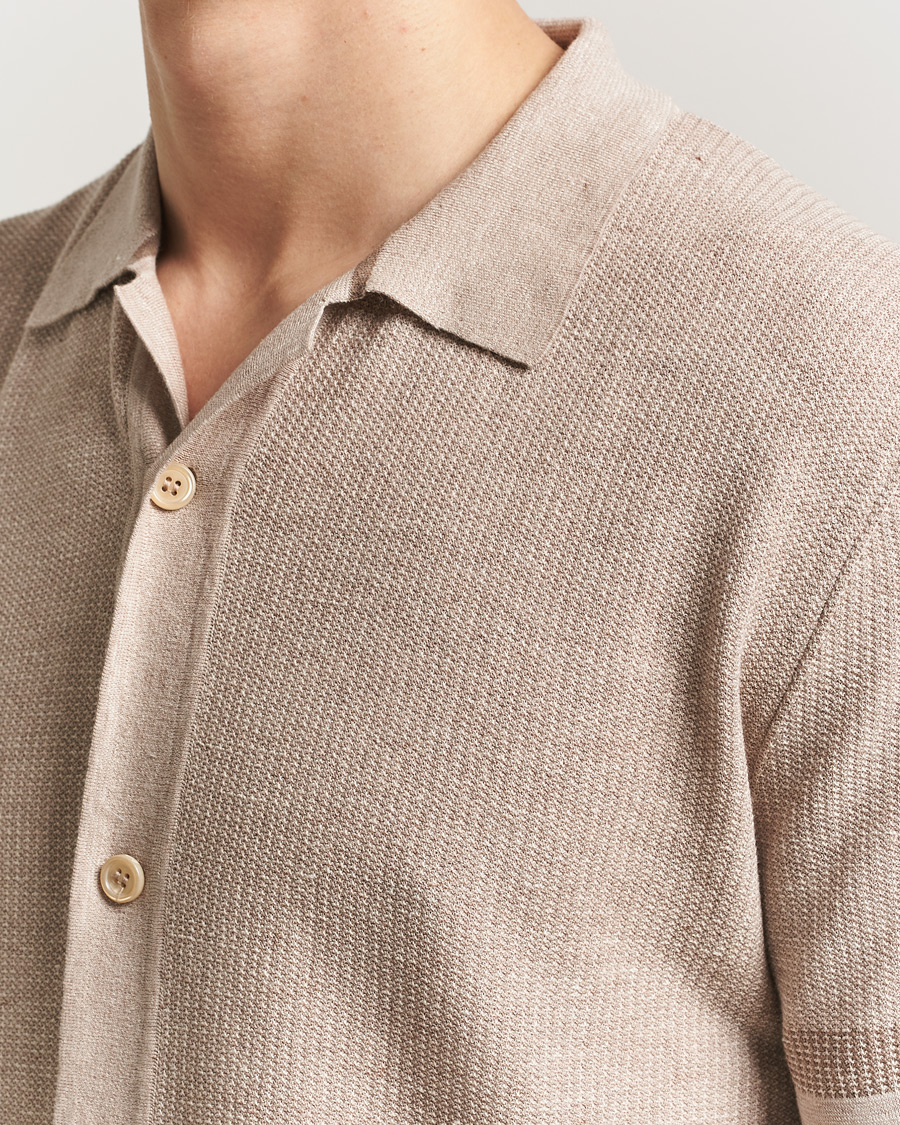 Hombres | Camisas | Brioni | Cotton/Linen Cuban Shirt Beige