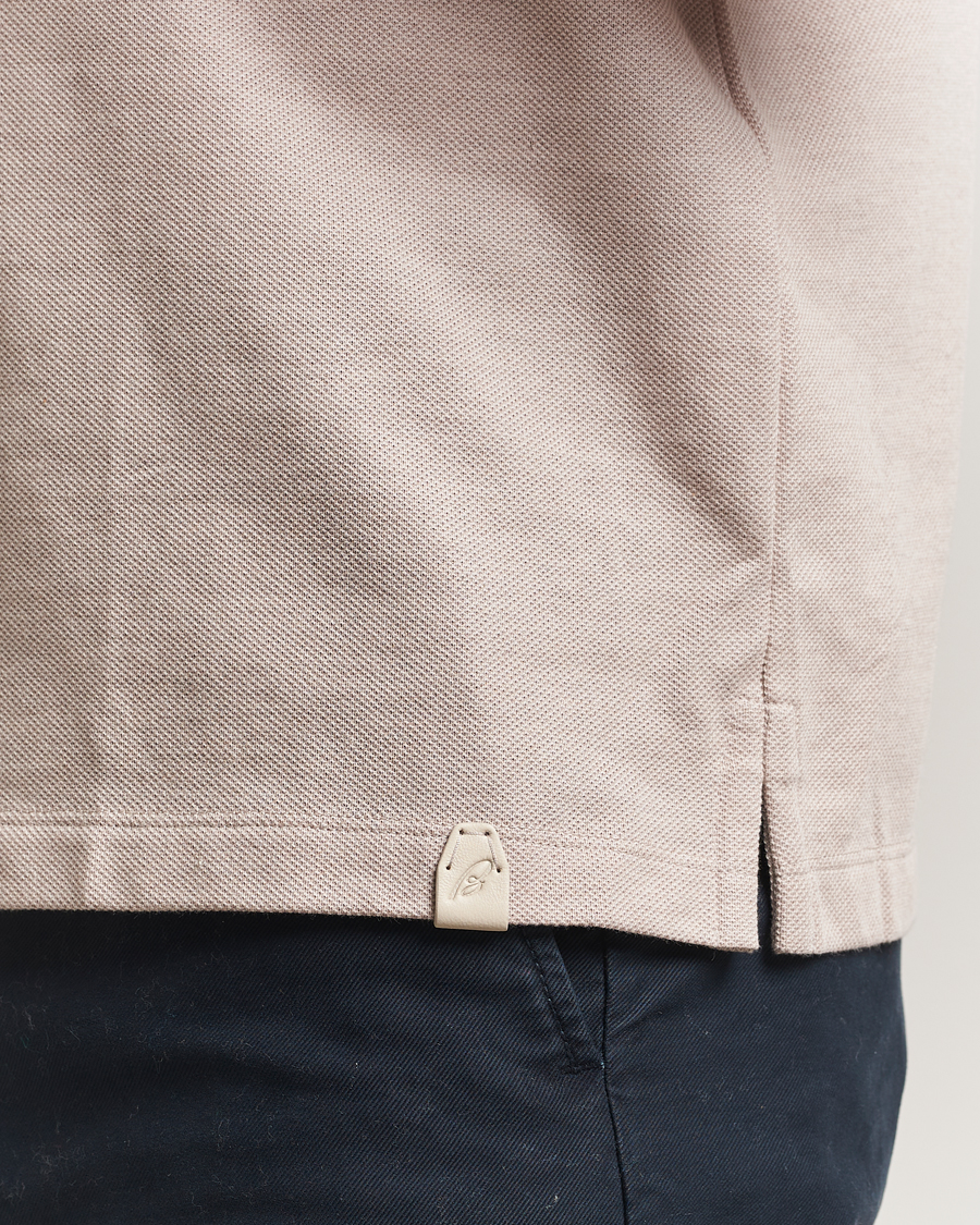 Hombres | Polos | Brioni | Short Sleeve Cotton Piquet Polo Beige