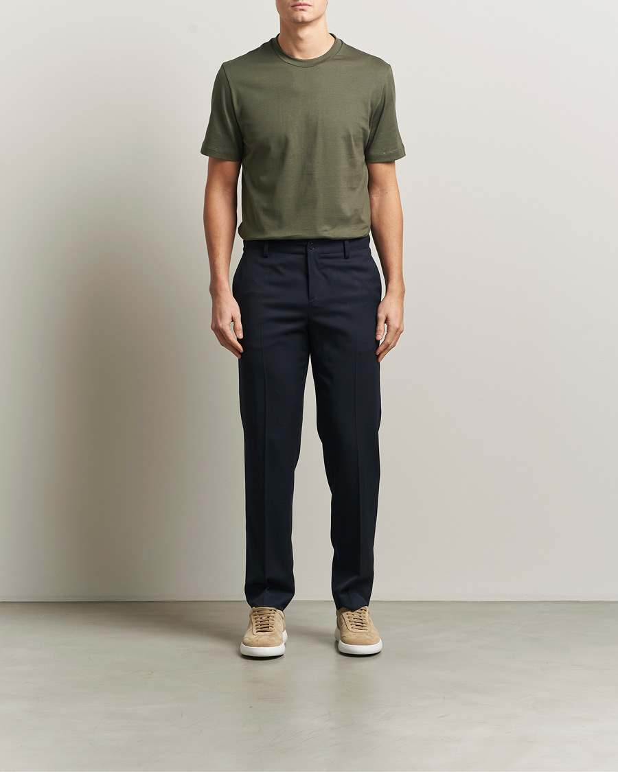 Hombres | Camisetas | Brioni | Short Sleeve Cotton T-Shirt Military