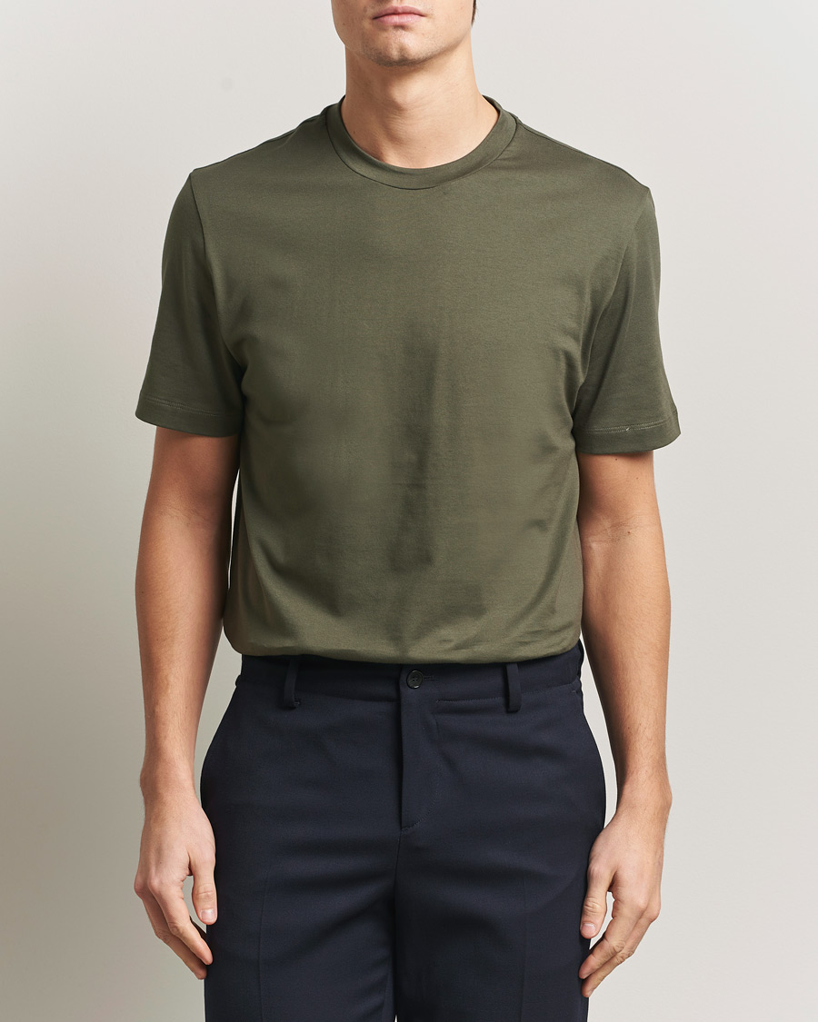 Hombres | Camisetas | Brioni | Short Sleeve Cotton T-Shirt Military