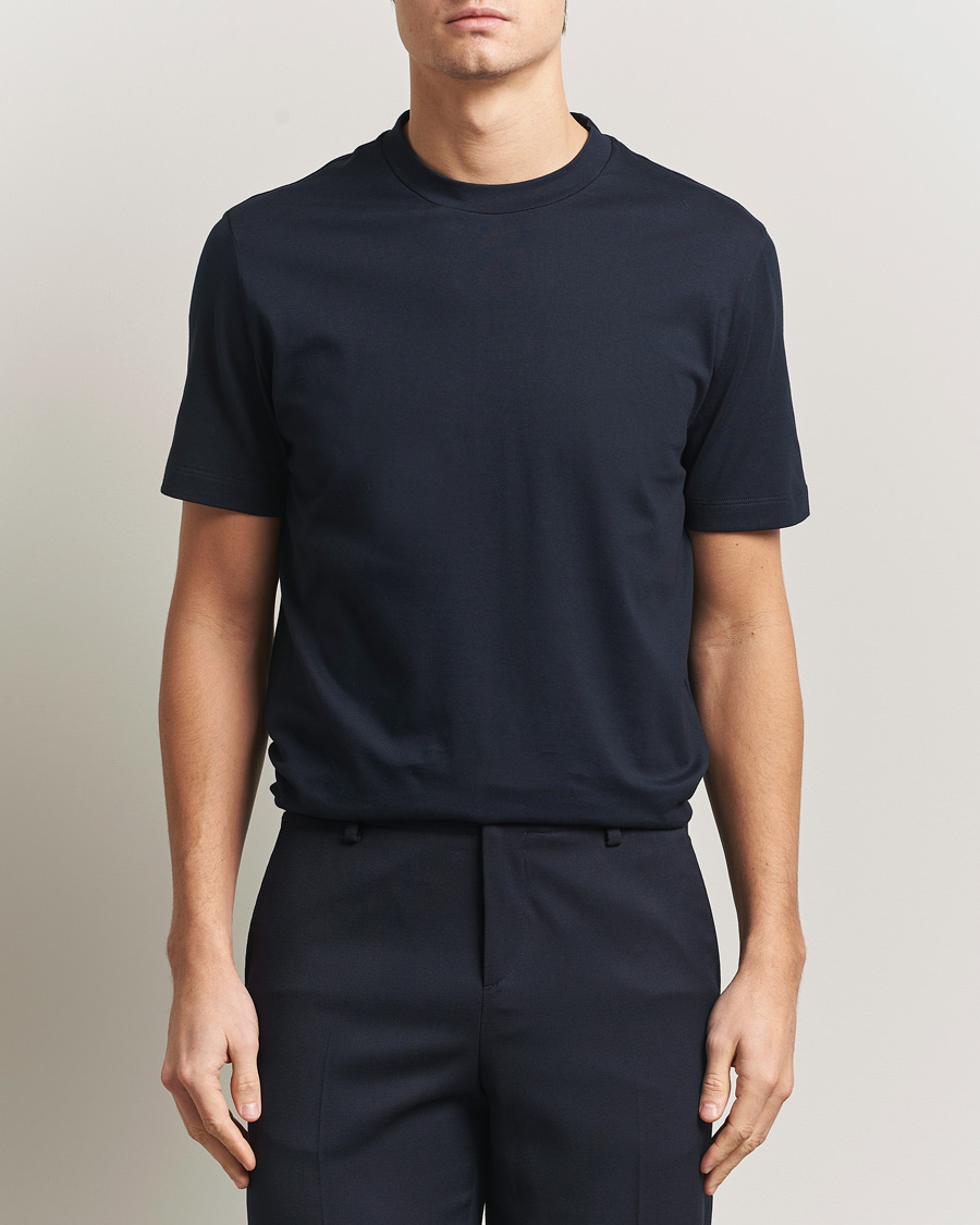 Hombres | Camisetas | Brioni | Short Sleeve Cotton T-Shirt Navy