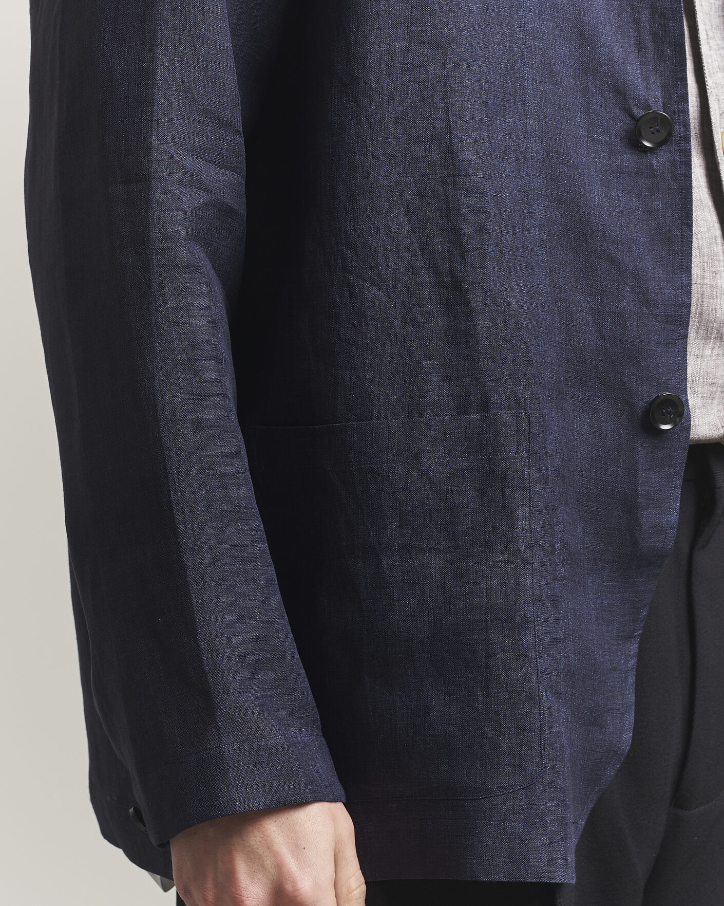 Hombres | Camisas | Brioni | Linen Shirt Blazer Navy