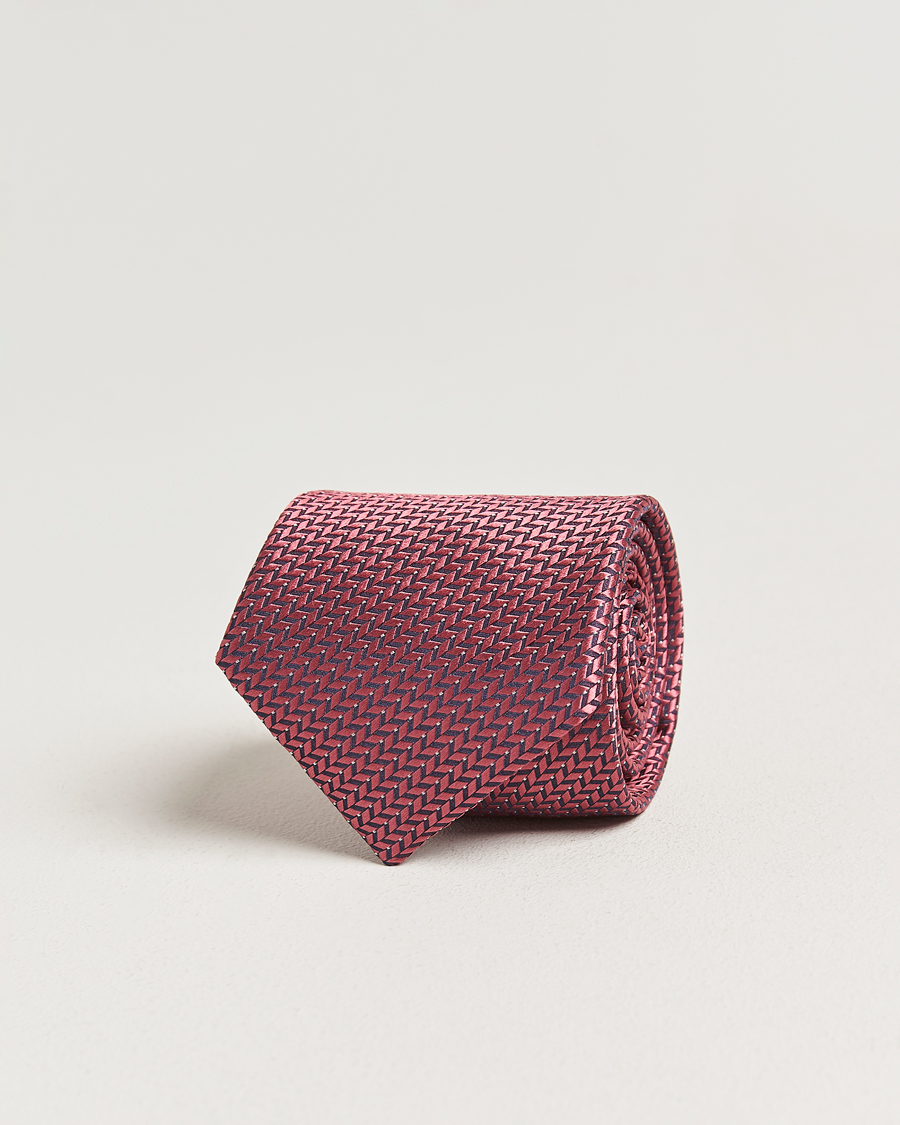 Hombres | Corbatas | Brioni | Jacquard Herringbone Silk Tie Rosa