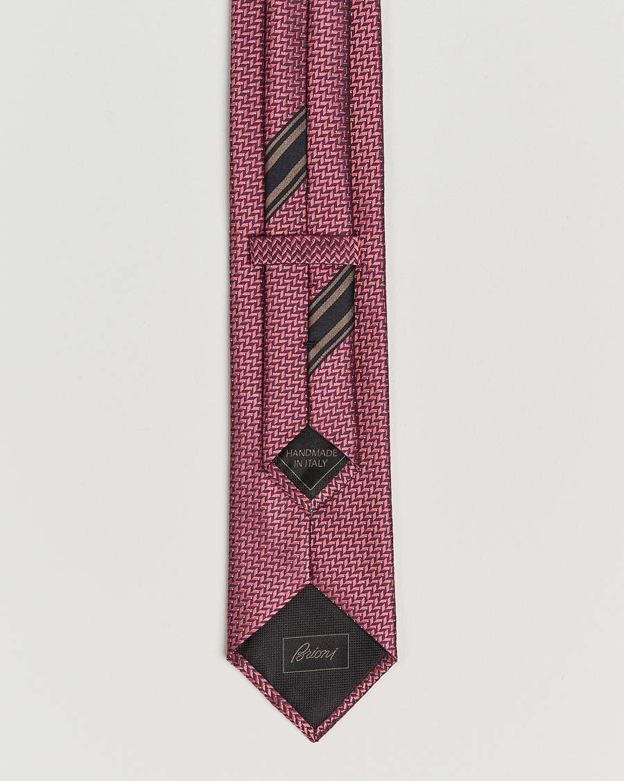 Hombres | Corbatas | Brioni | Jacquard Herringbone Silk Tie Rosa