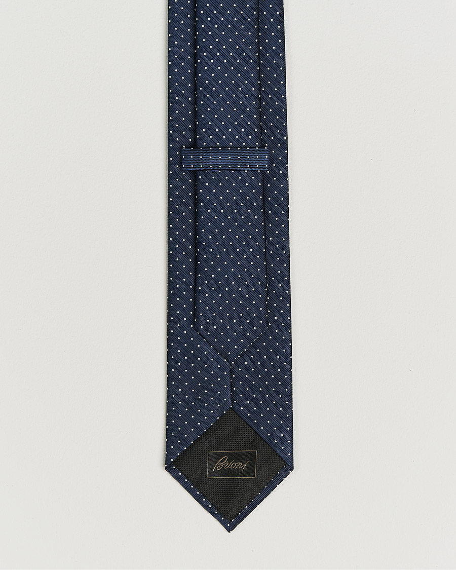 Hombres | Corbatas | Brioni | Jacquard Dot Silk Tie Navy