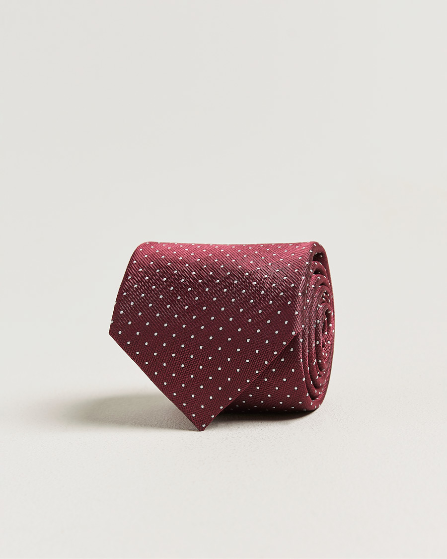 Hombres | Corbatas | Brioni | Jacquard Dot Silk Tie Burgundy