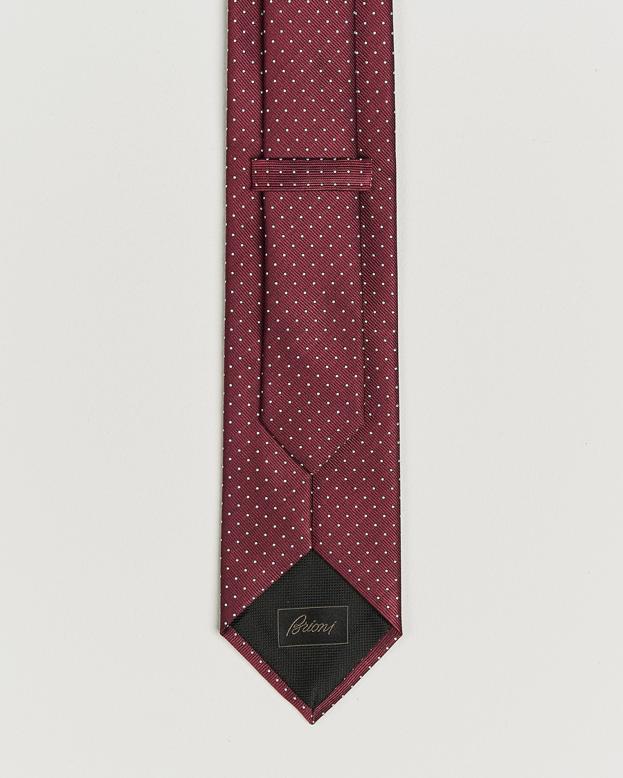 Hombres | Corbatas | Brioni | Jacquard Dot Silk Tie Burgundy