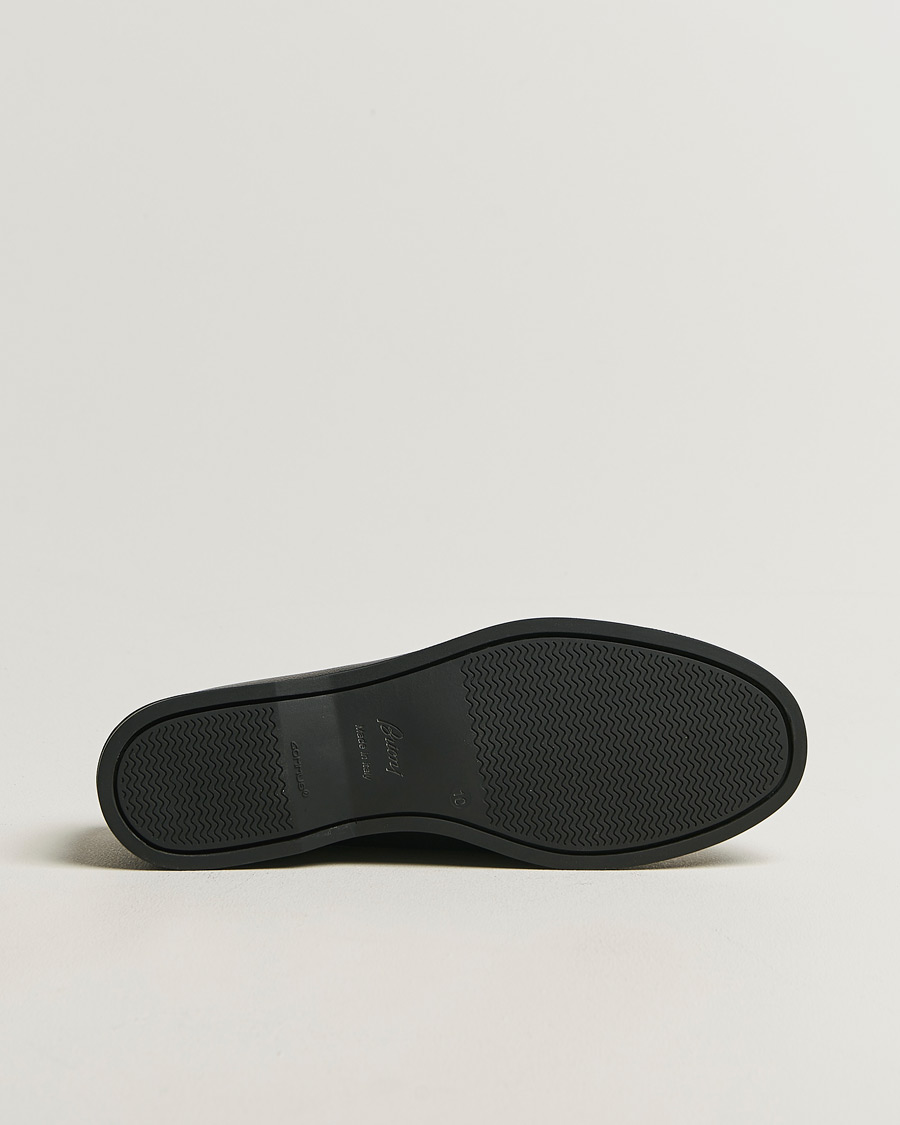 Hombres | Zapatos náuticos | Brioni | Grain Leather Boat Shoes Black Calf