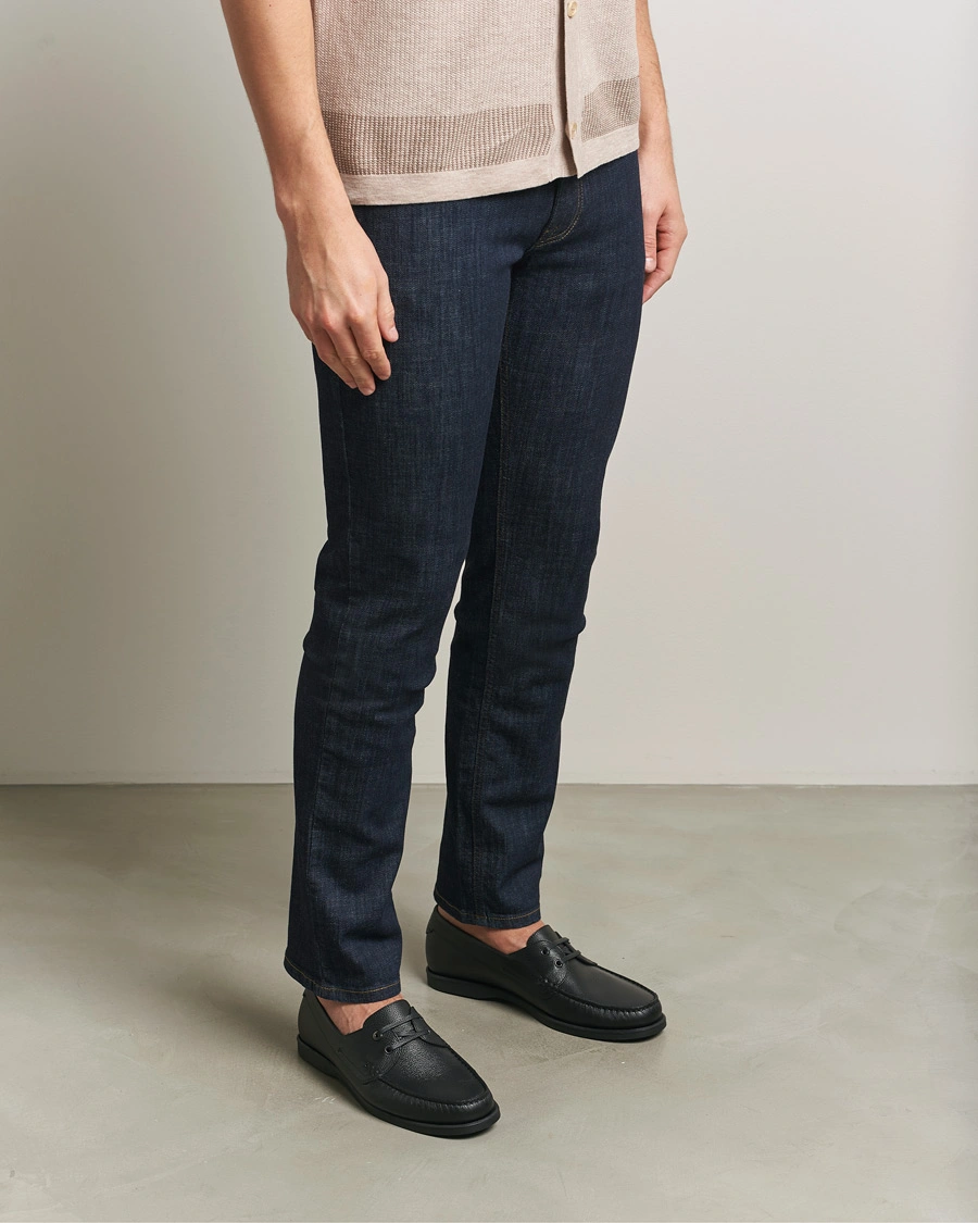 Hombres | Zapatos náuticos | Brioni | Grain Leather Boat Shoes Black Calf