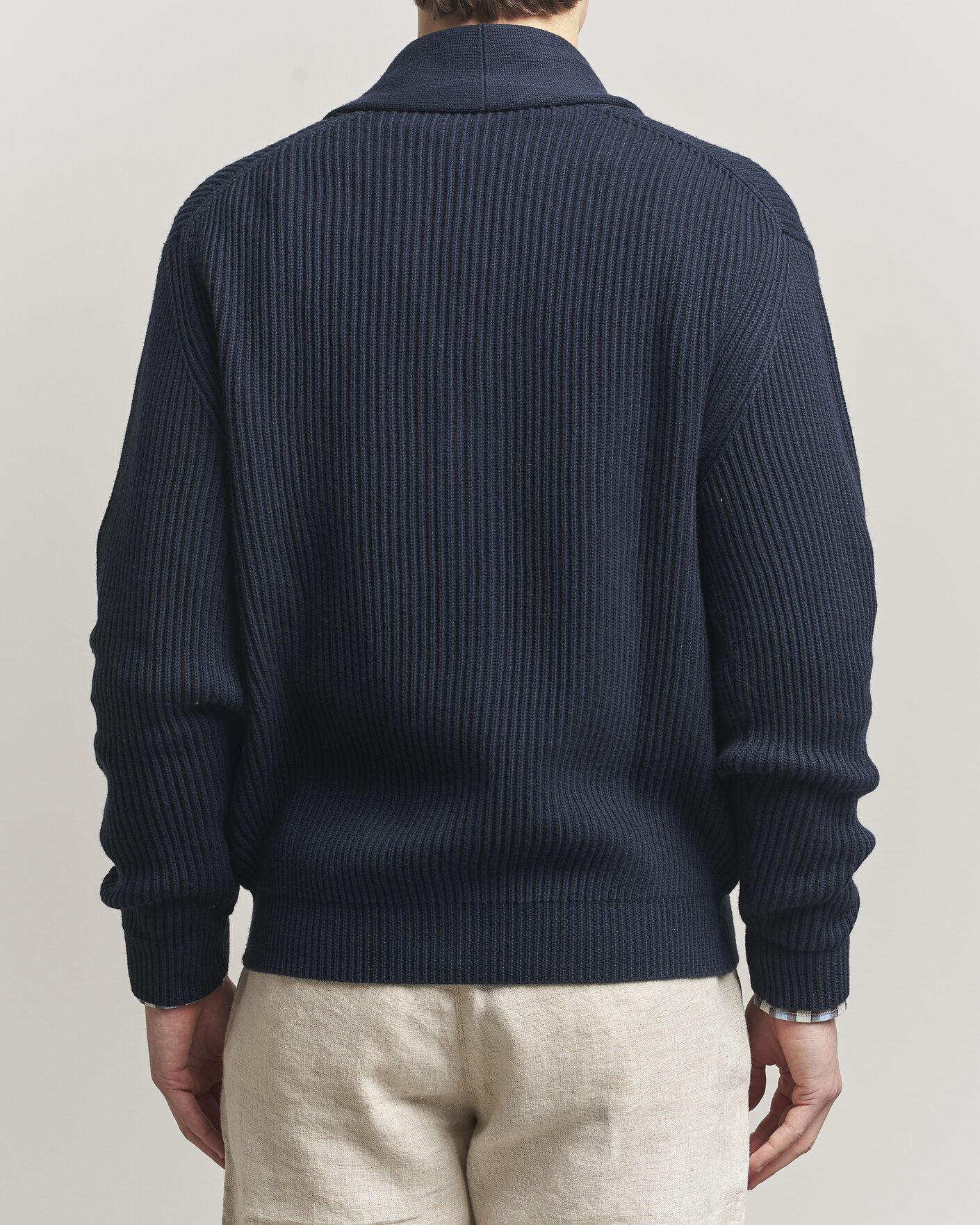 Hombres | Jerséis y prendas de punto | Altea | Cotton/Cashmere Shawl Cardigan Navy