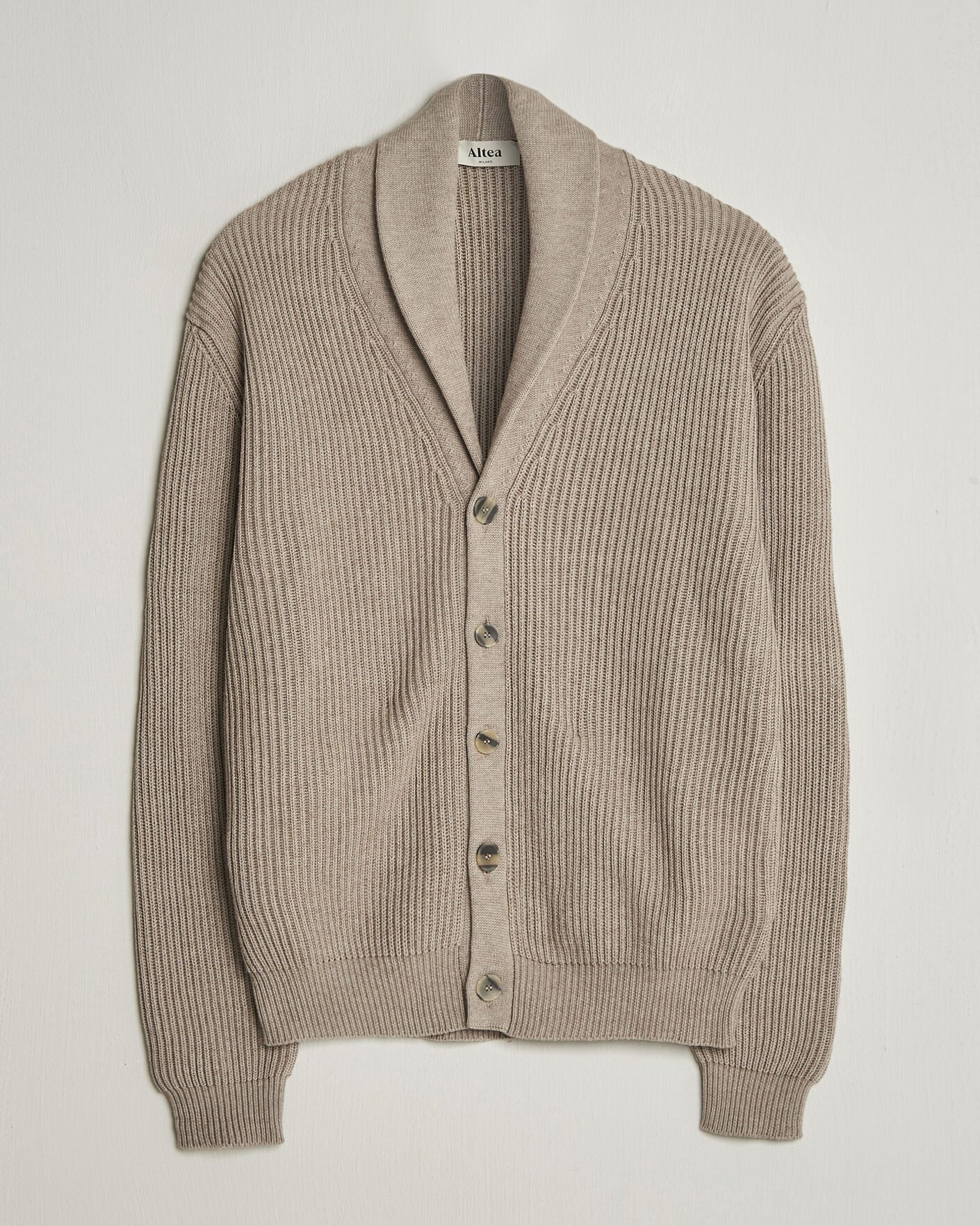 Hombres | Jerséis y prendas de punto | Altea | Cotton/Cashmere Shawl Cardigan Taupe