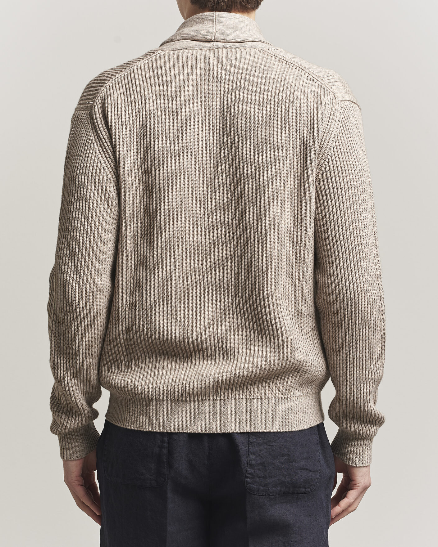 Hombres | Jerséis y prendas de punto | Altea | Cotton/Cashmere Shawl Cardigan Taupe
