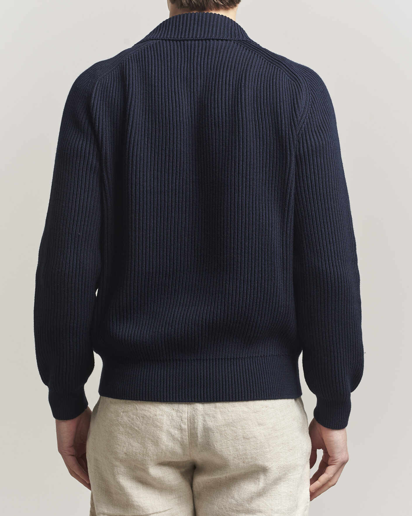 Hombres | Jerséis y prendas de punto | Altea | Cotton Rib Cardigan Jacket Navy