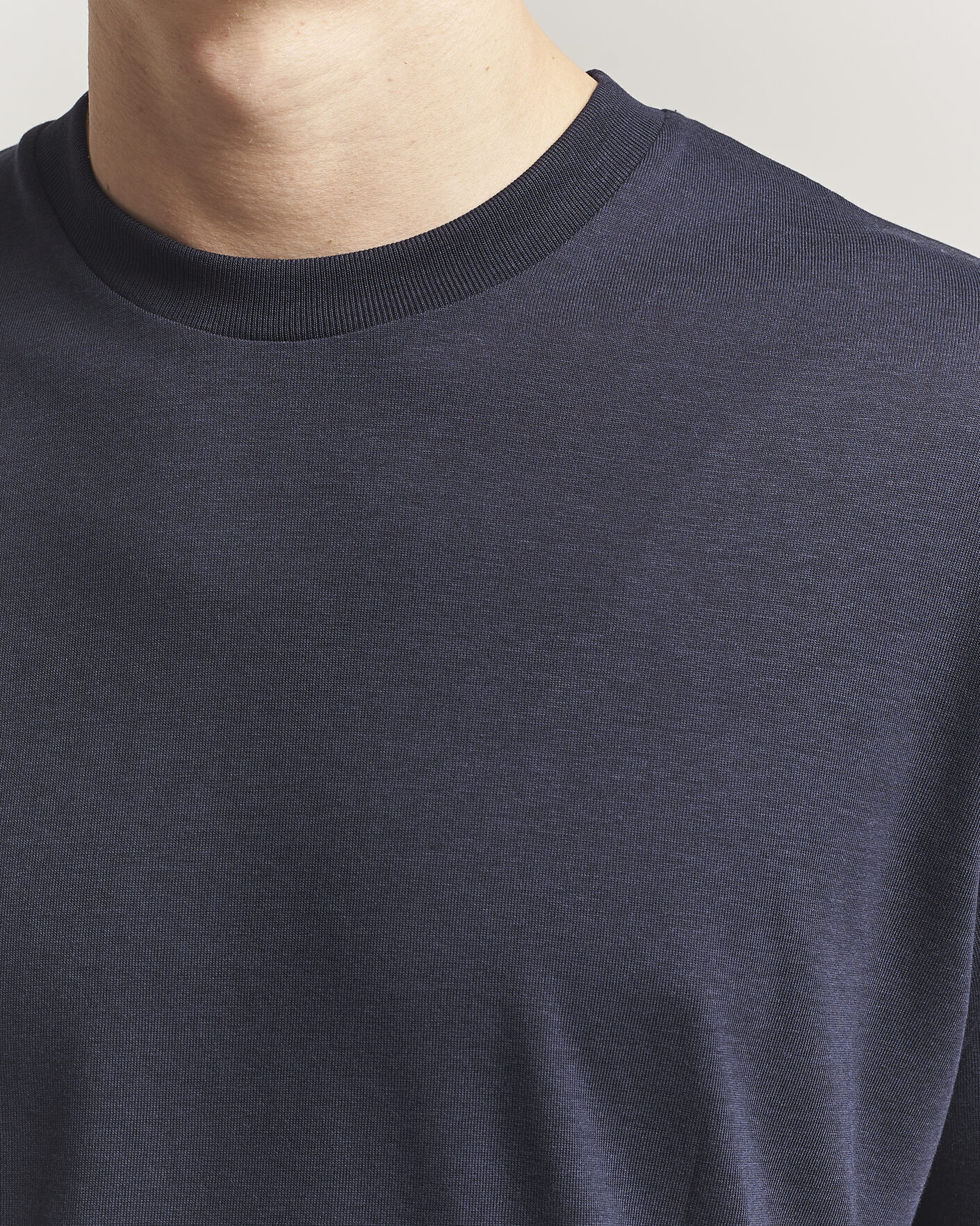 Hombres | Camisetas | Altea | Cotton/Stretch Knitted T-Shirt Navy