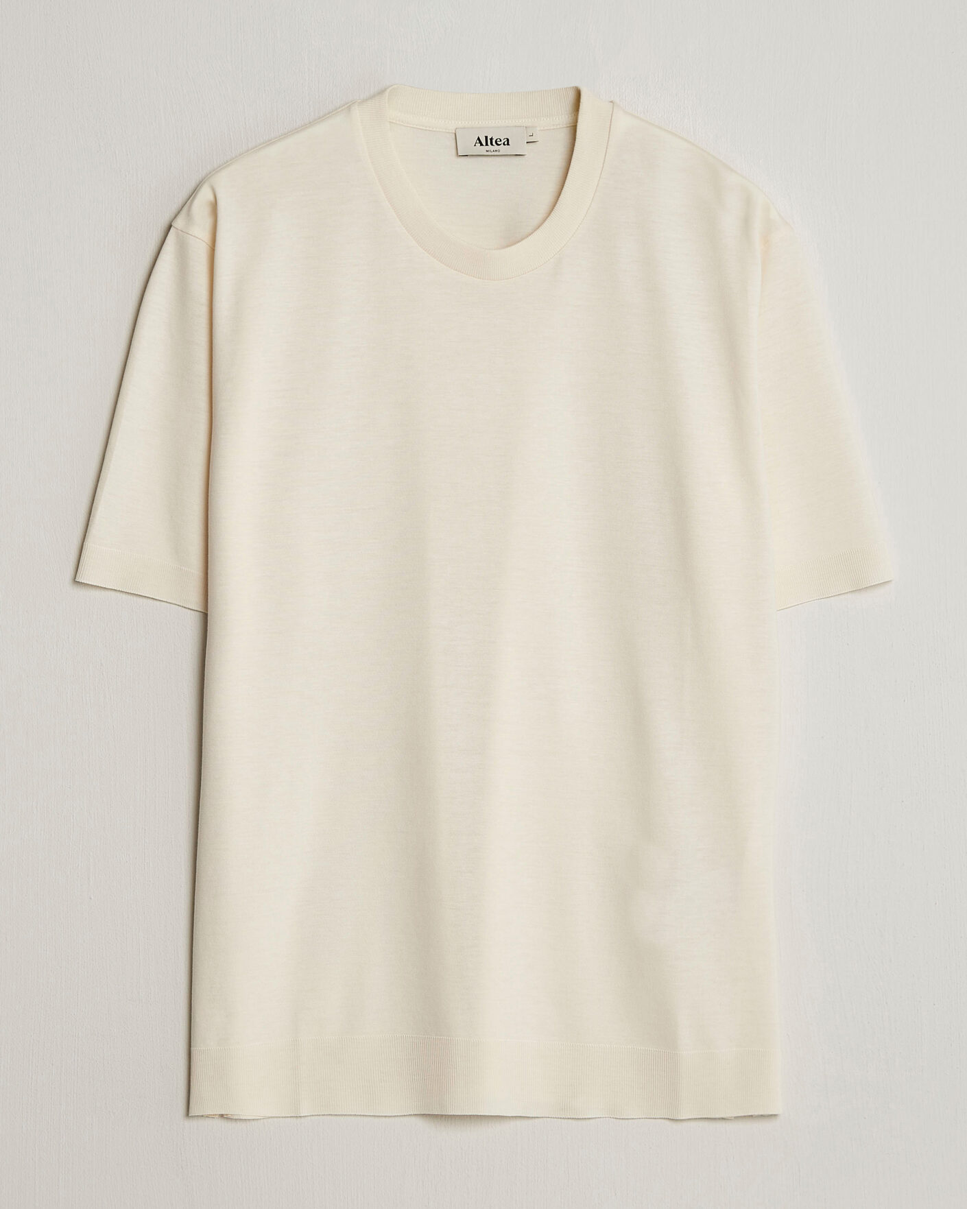 Hombres | Camisetas | Altea | Cotton/Stretch Knitted T-Shirt Off White