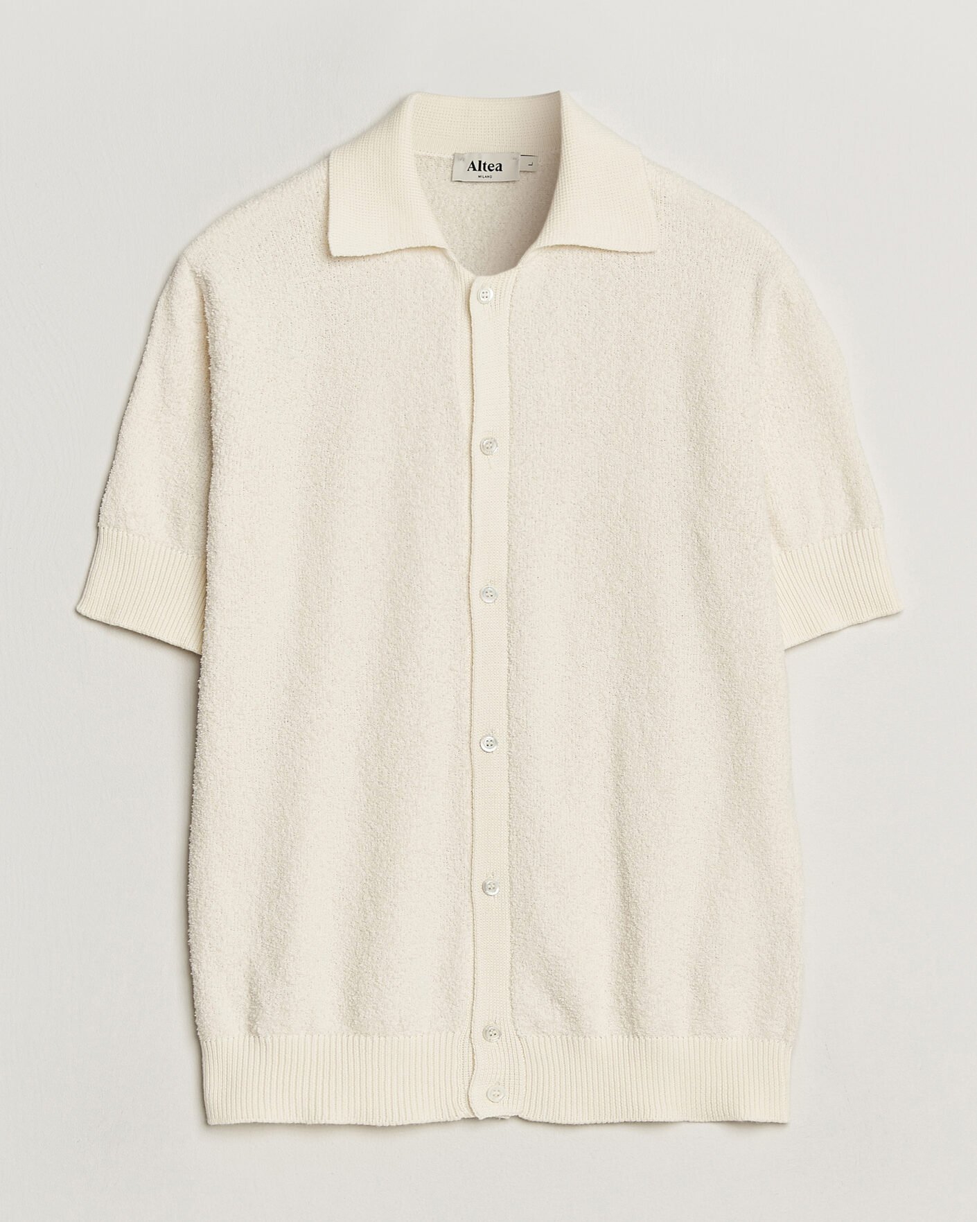 Hombres | Camisas | Altea | Soft Boucle Resort Shirt Off White