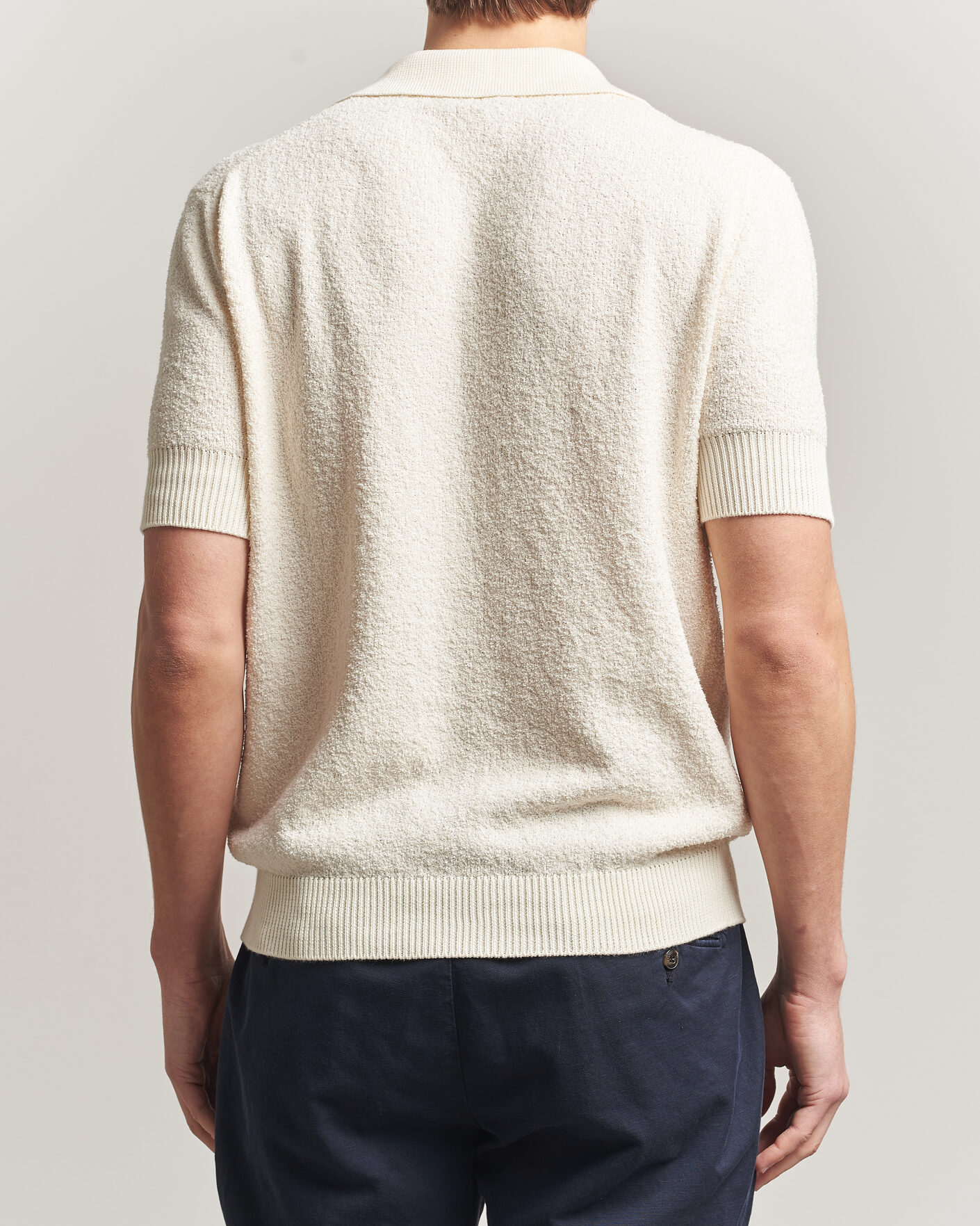Hombres | Camisas | Altea | Soft Boucle Resort Shirt Off White