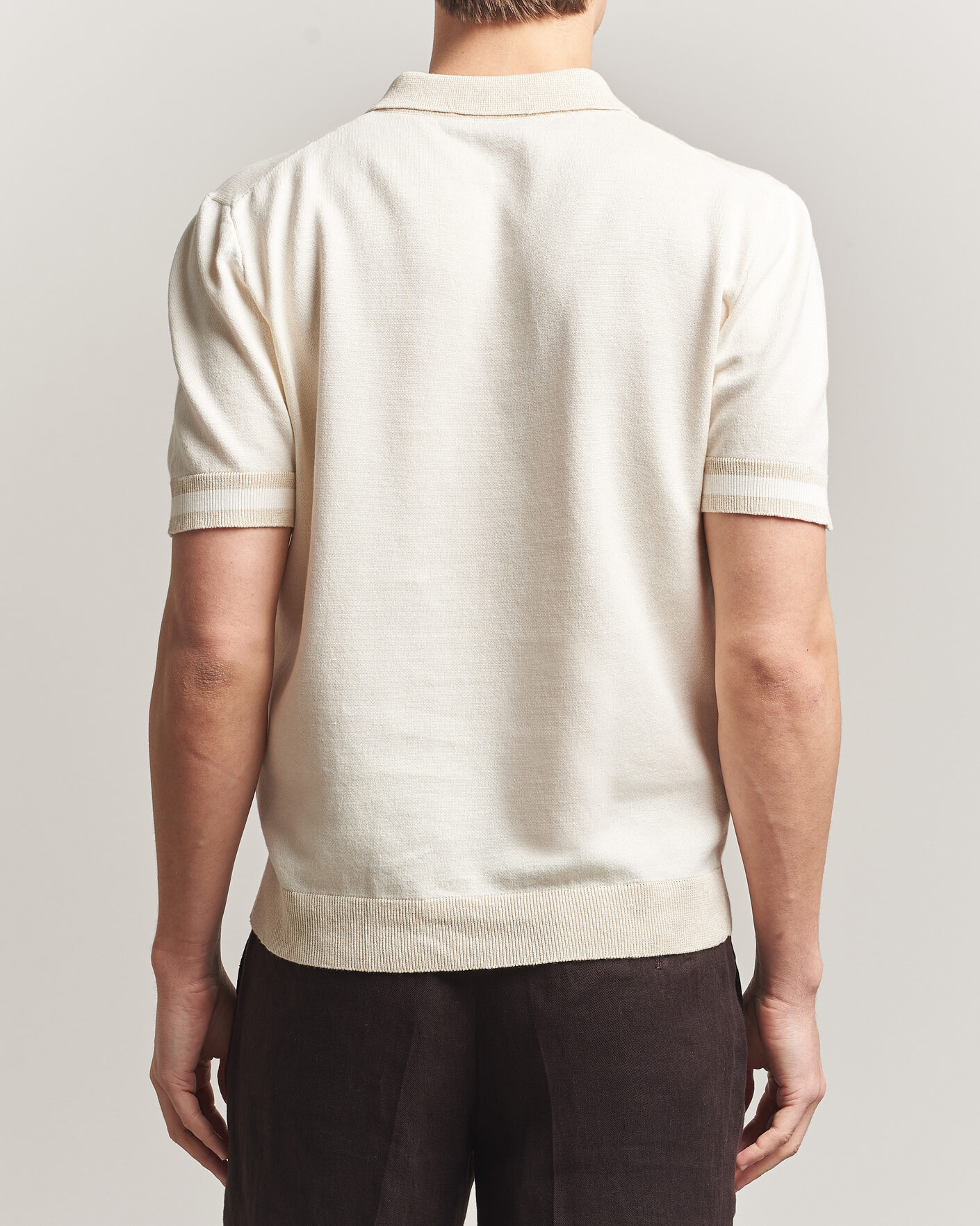 Hombres | Polos | Altea | Cotton/Linen Piquet Polo Off White