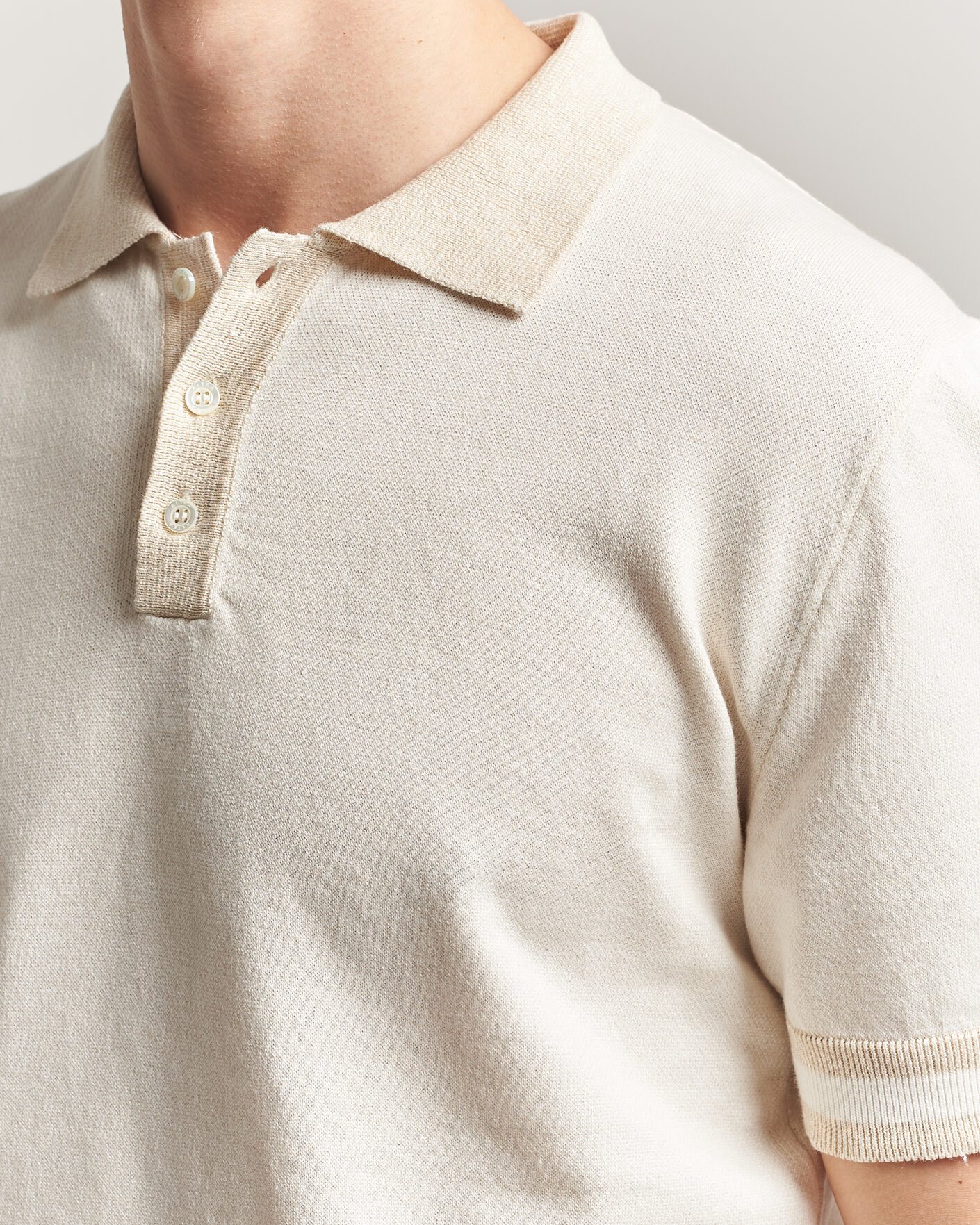 Hombres | Polos | Altea | Cotton/Linen Piquet Polo Off White