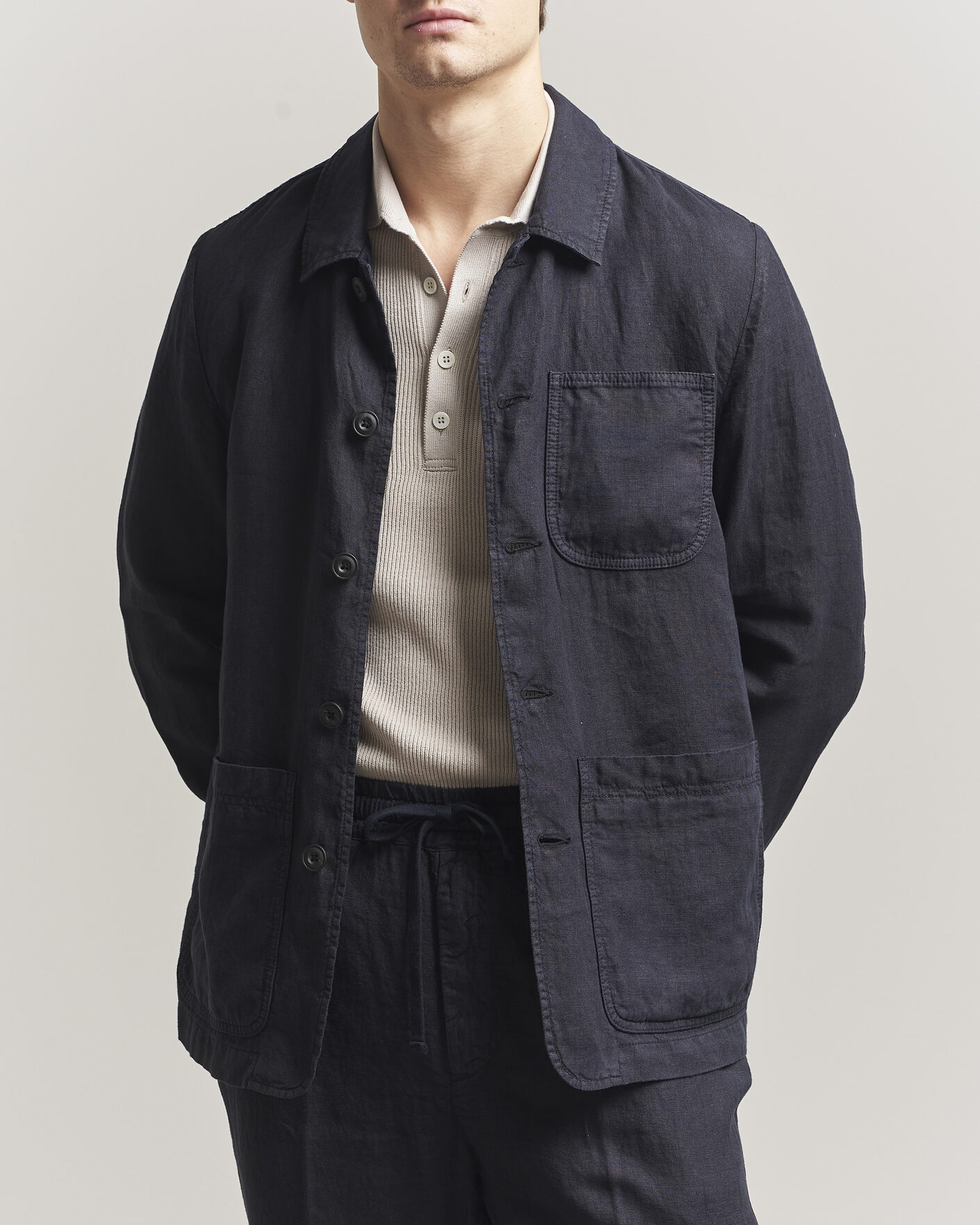 Hombres | Abrigos y chaquetas | Altea | Linen Chore Jacket Navy