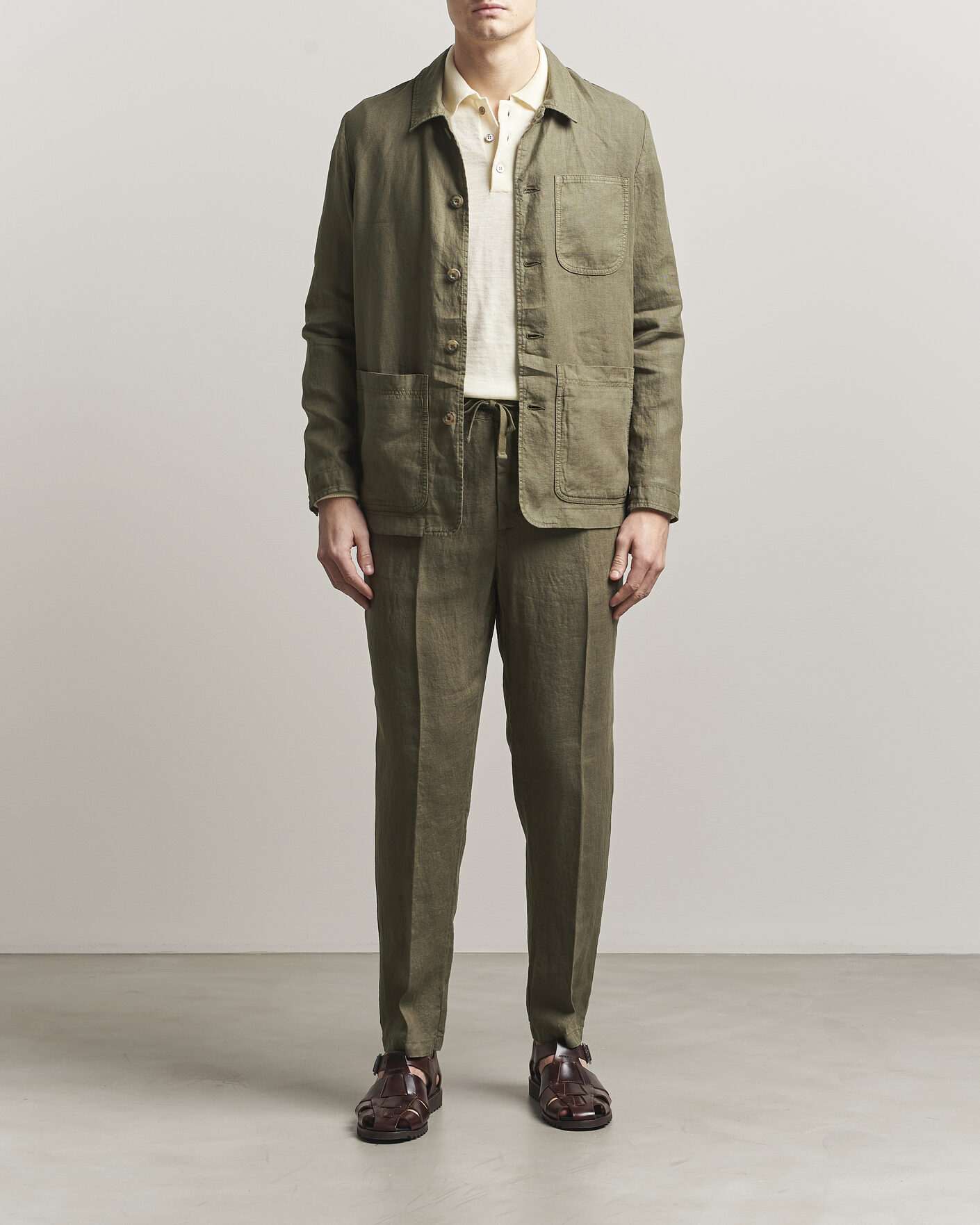 Hombres | Abrigos y chaquetas | Altea | Linen Chore Jacket Military