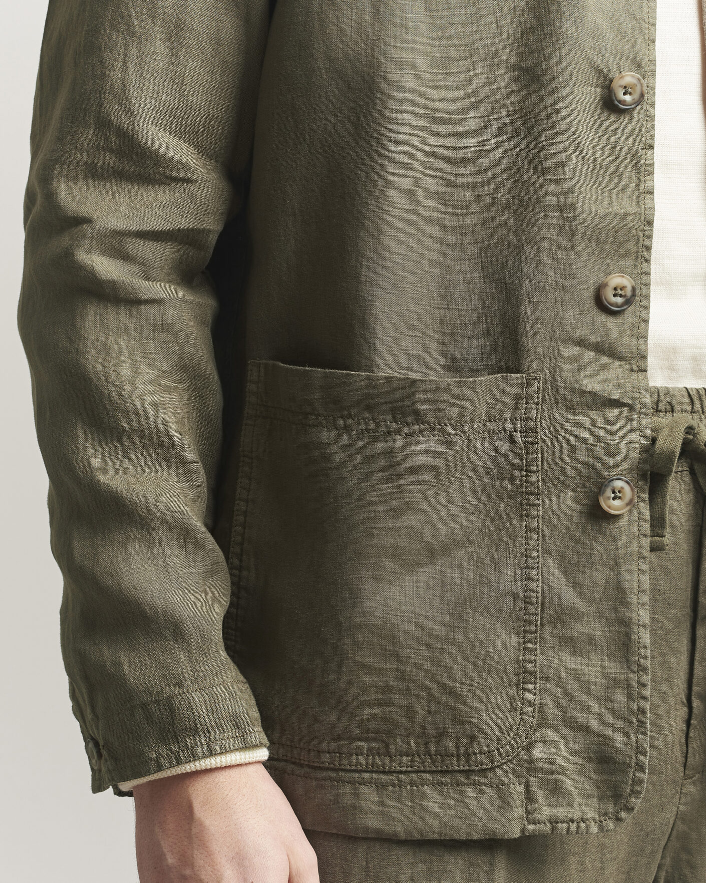 Hombres | Abrigos y chaquetas | Altea | Linen Chore Jacket Military