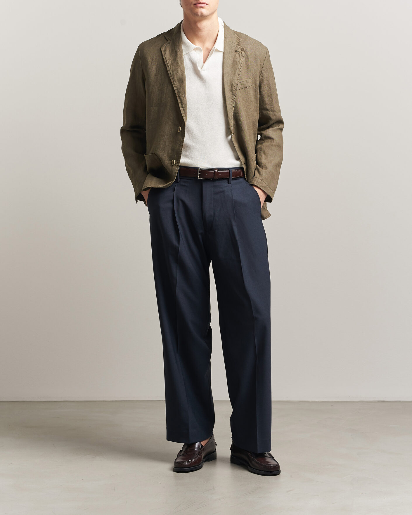 Hombres | Blazers | Altea | Linen Blazer Military