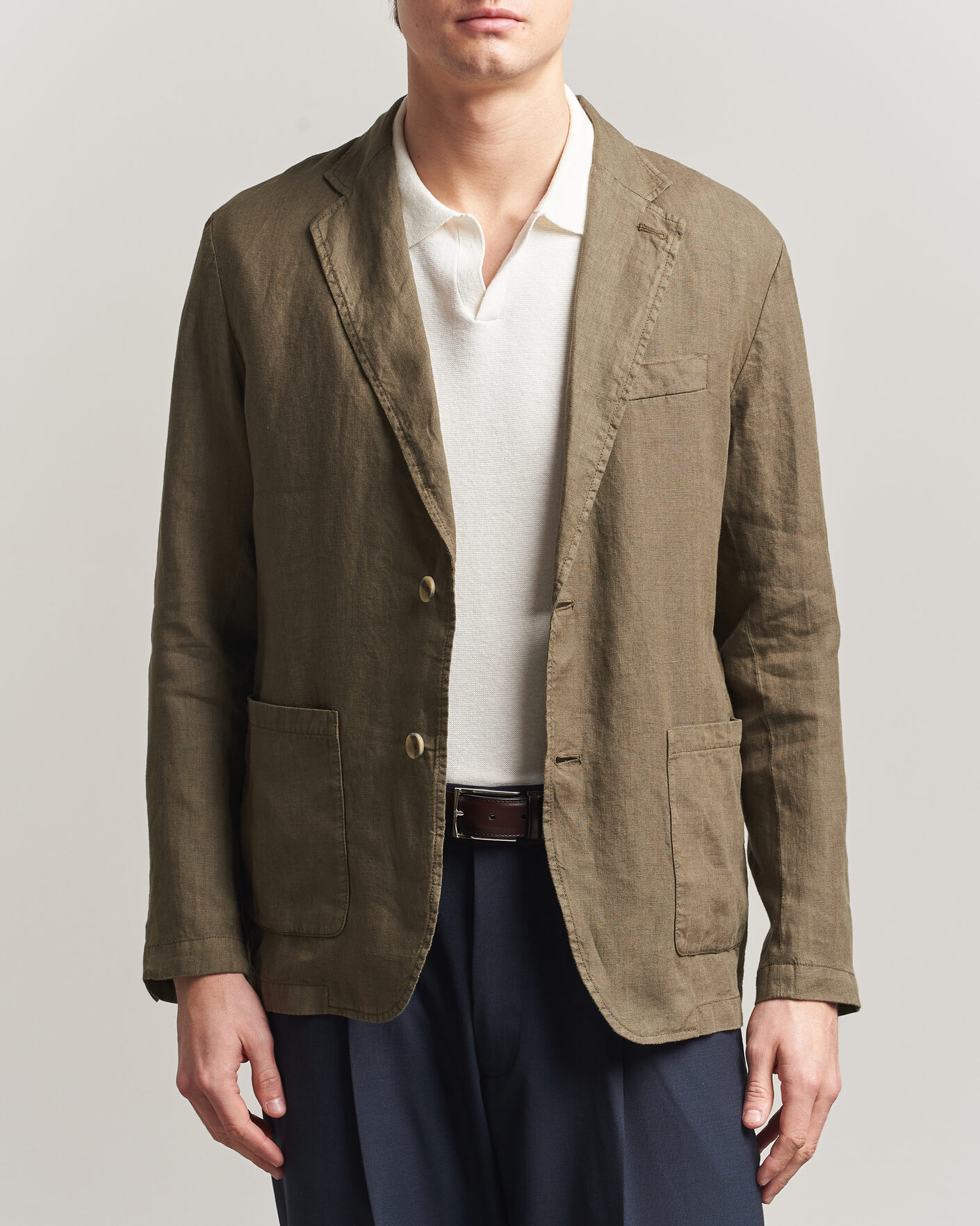 Hombres | Blazers | Altea | Linen Blazer Military