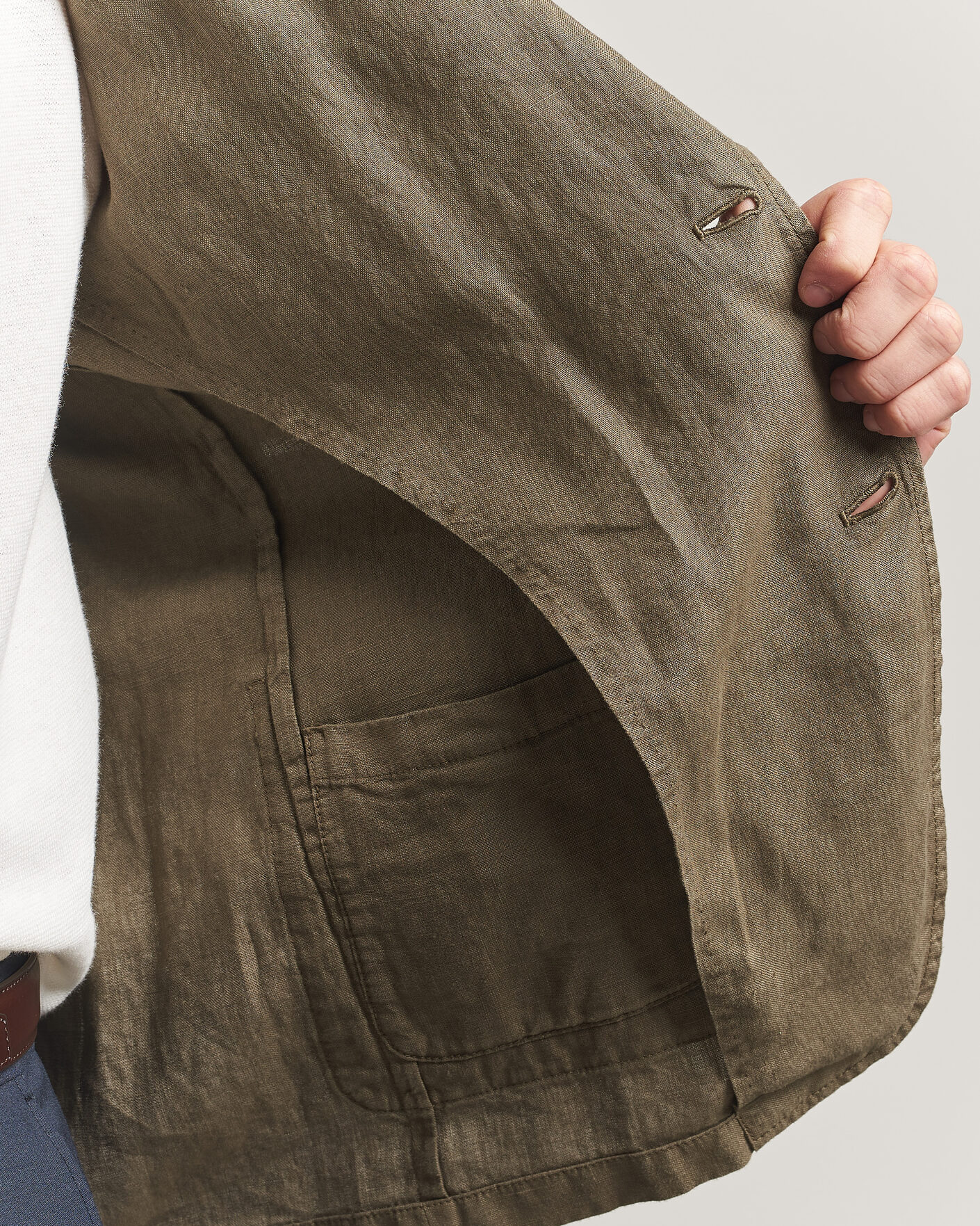 Hombres | Blazers | Altea | Linen Blazer Military
