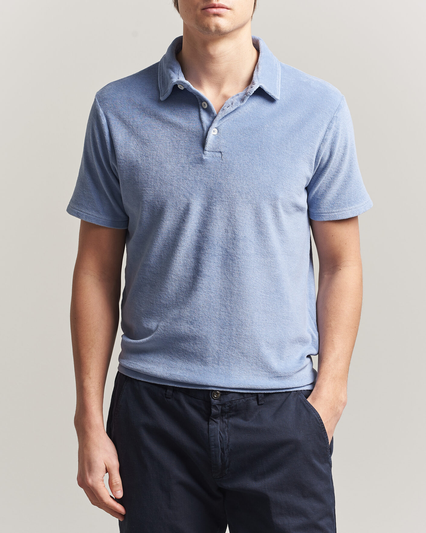 Hombres | Polos | Altea | Terry Cotton Polo Light Blue