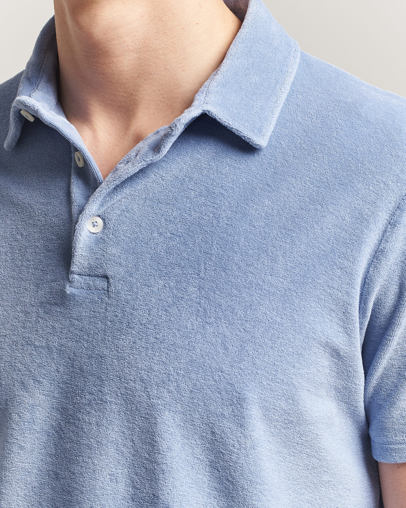 Hombres | Polos | Altea | Terry Cotton Polo Light Blue