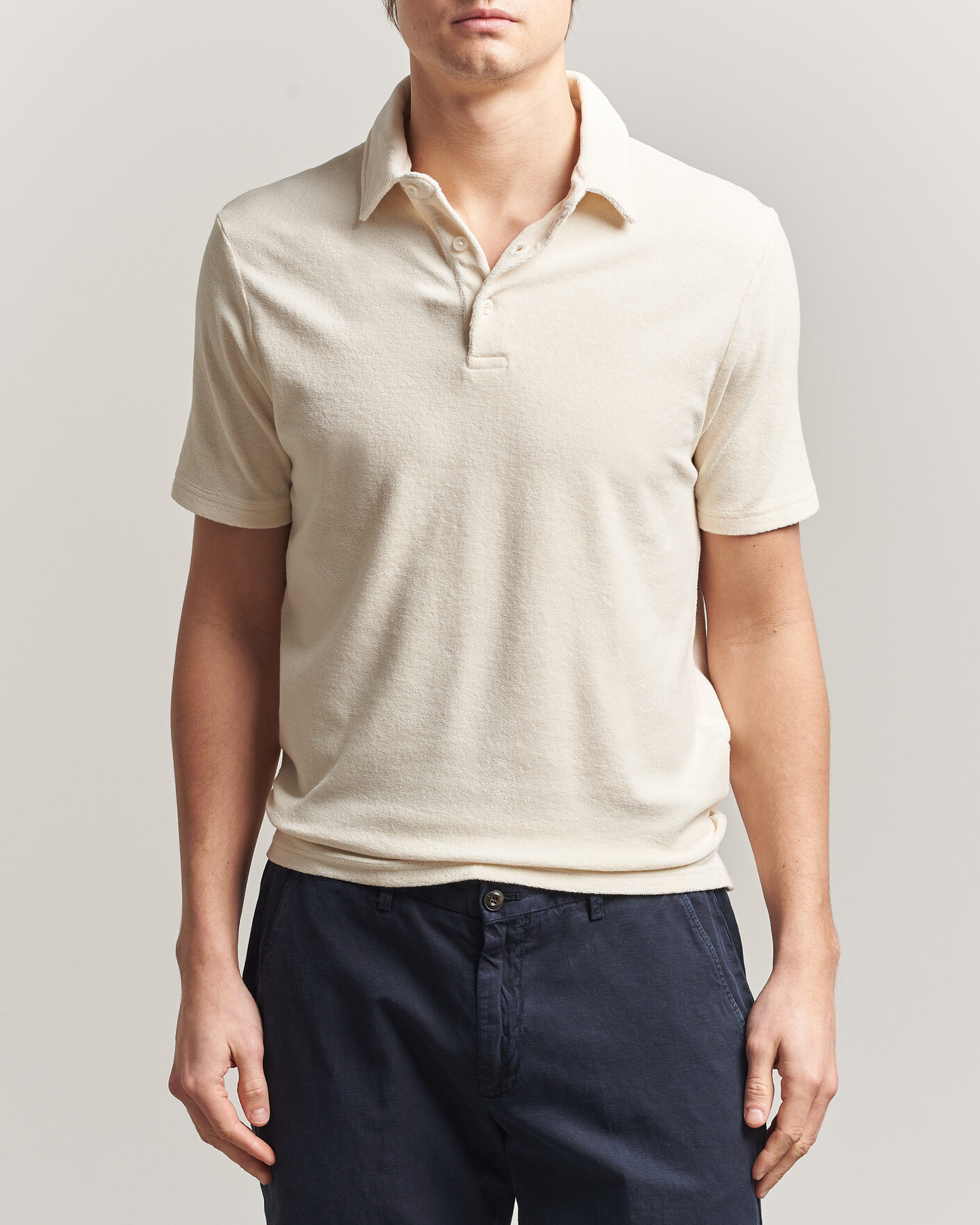 Hombres | Polos | Altea | Terry Cotton Polo Off White