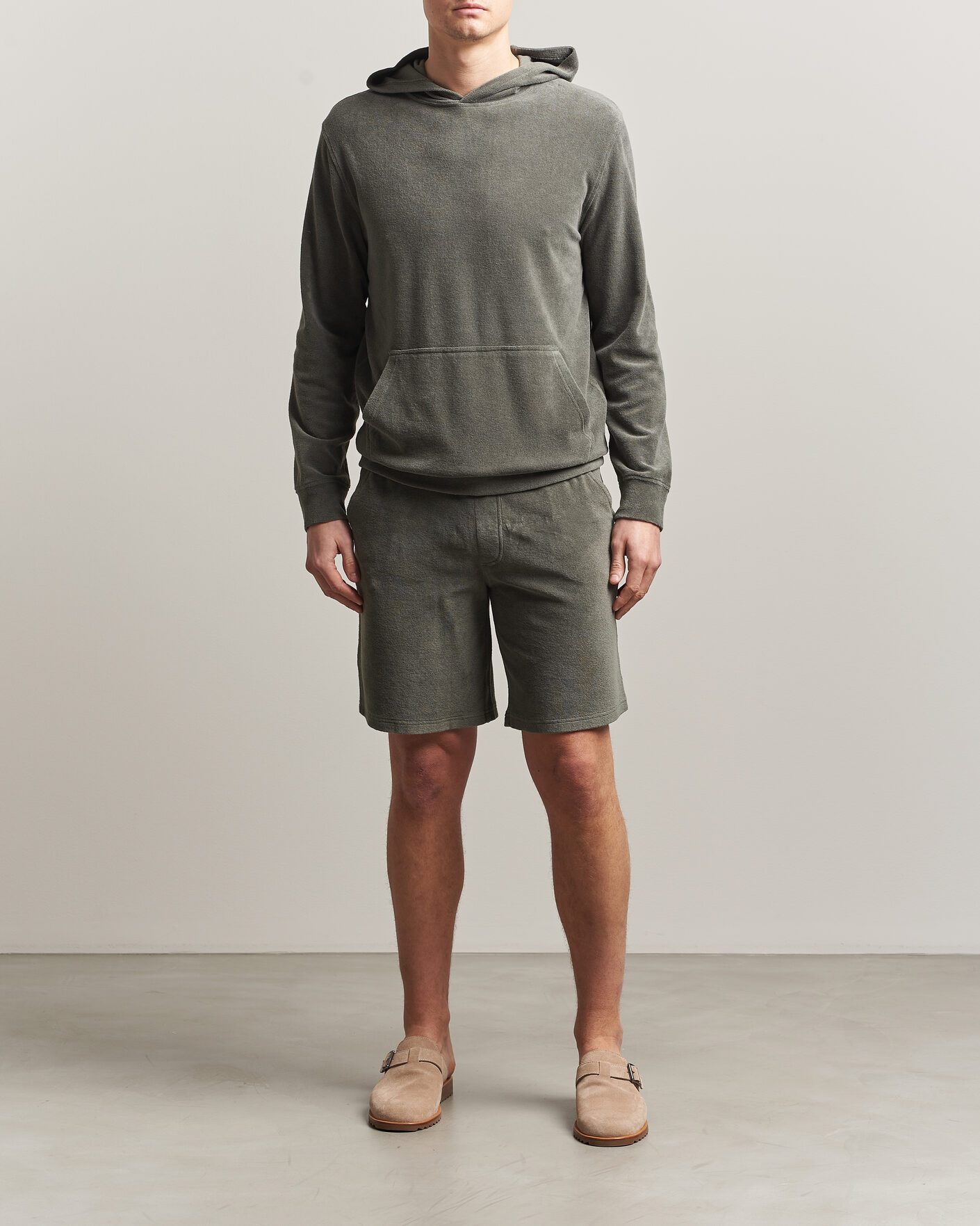 Hombres | Pantalones cortos | Altea | Terry Drawstring Shorts Olive