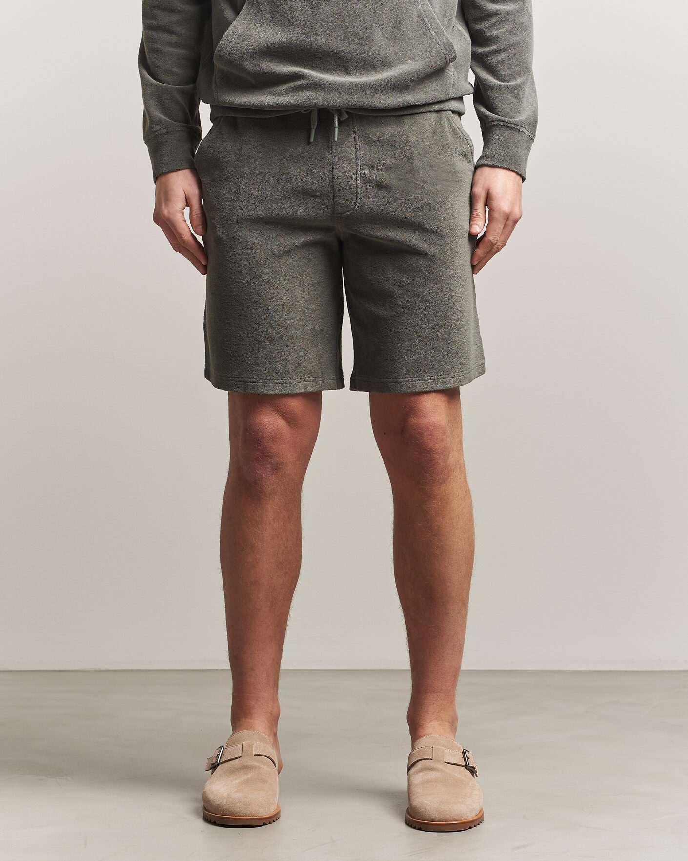 Hombres | Pantalones cortos | Altea | Terry Drawstring Shorts Olive
