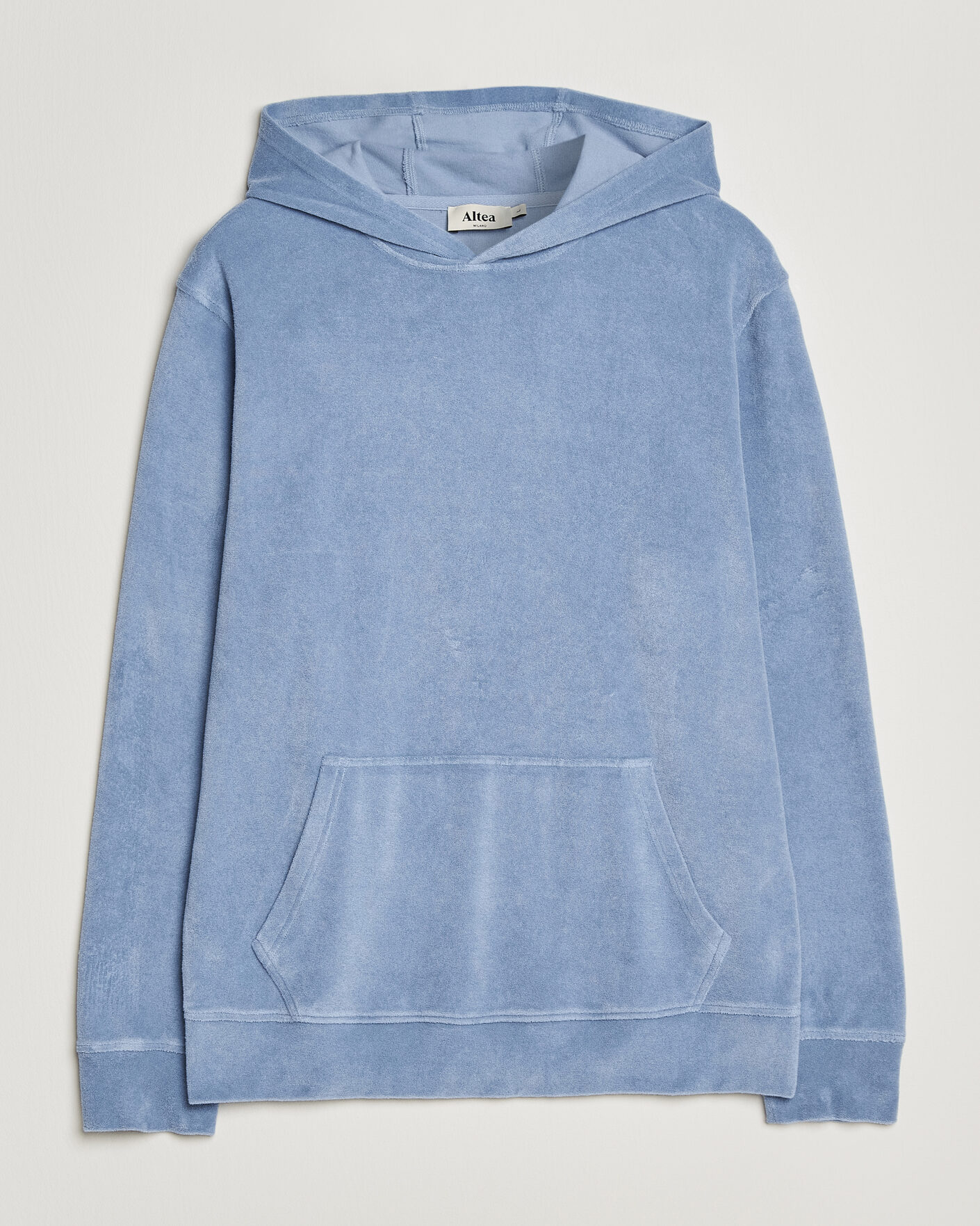 Hombres | Jerséis y prendas de punto | Altea | Terry Cotton Hoodie Light Blue