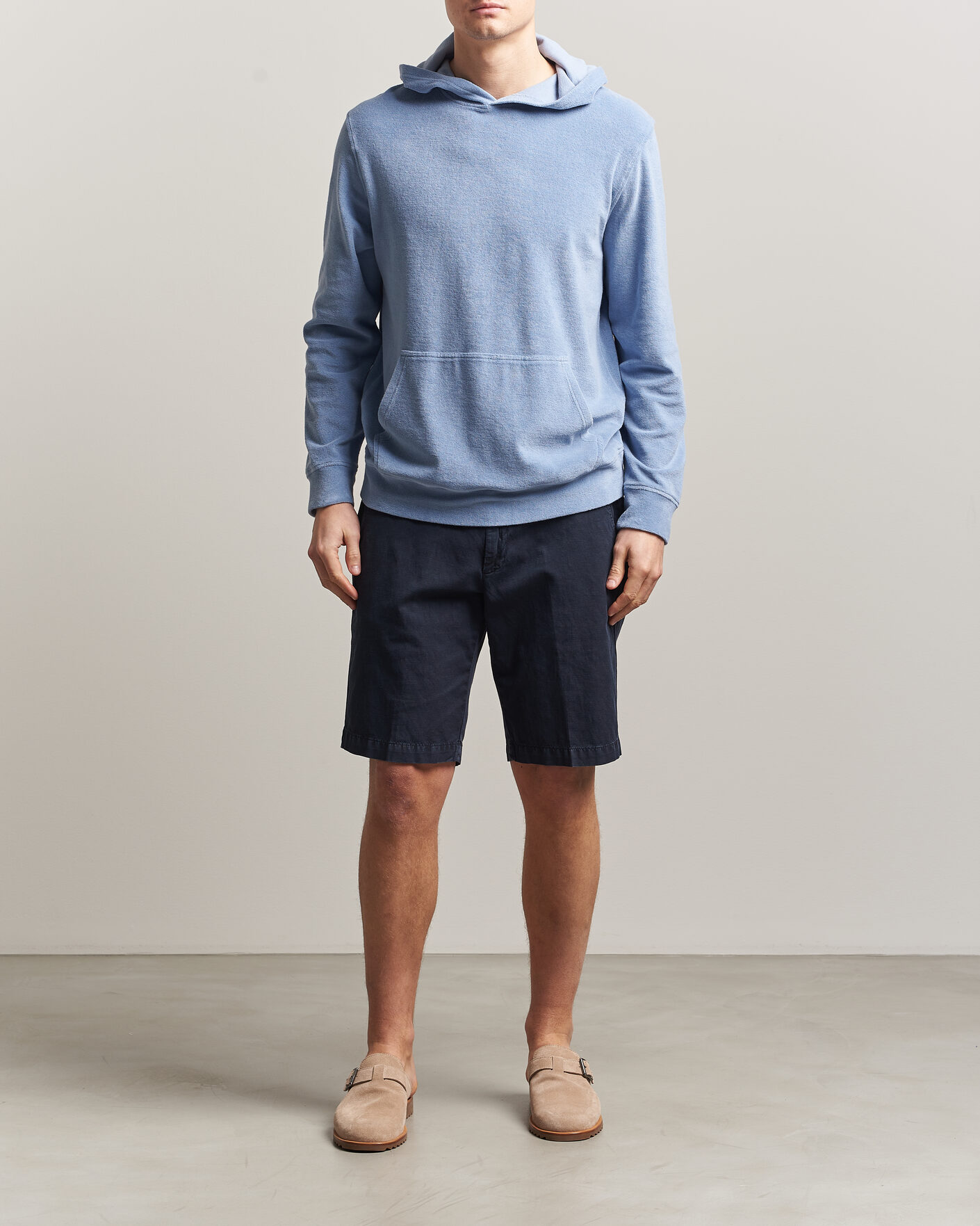 Hombres | Jerséis y prendas de punto | Altea | Terry Cotton Hoodie Light Blue