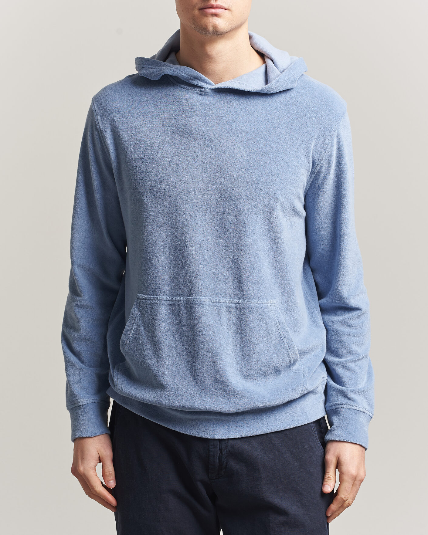 Hombres | Jerséis y prendas de punto | Altea | Terry Cotton Hoodie Light Blue